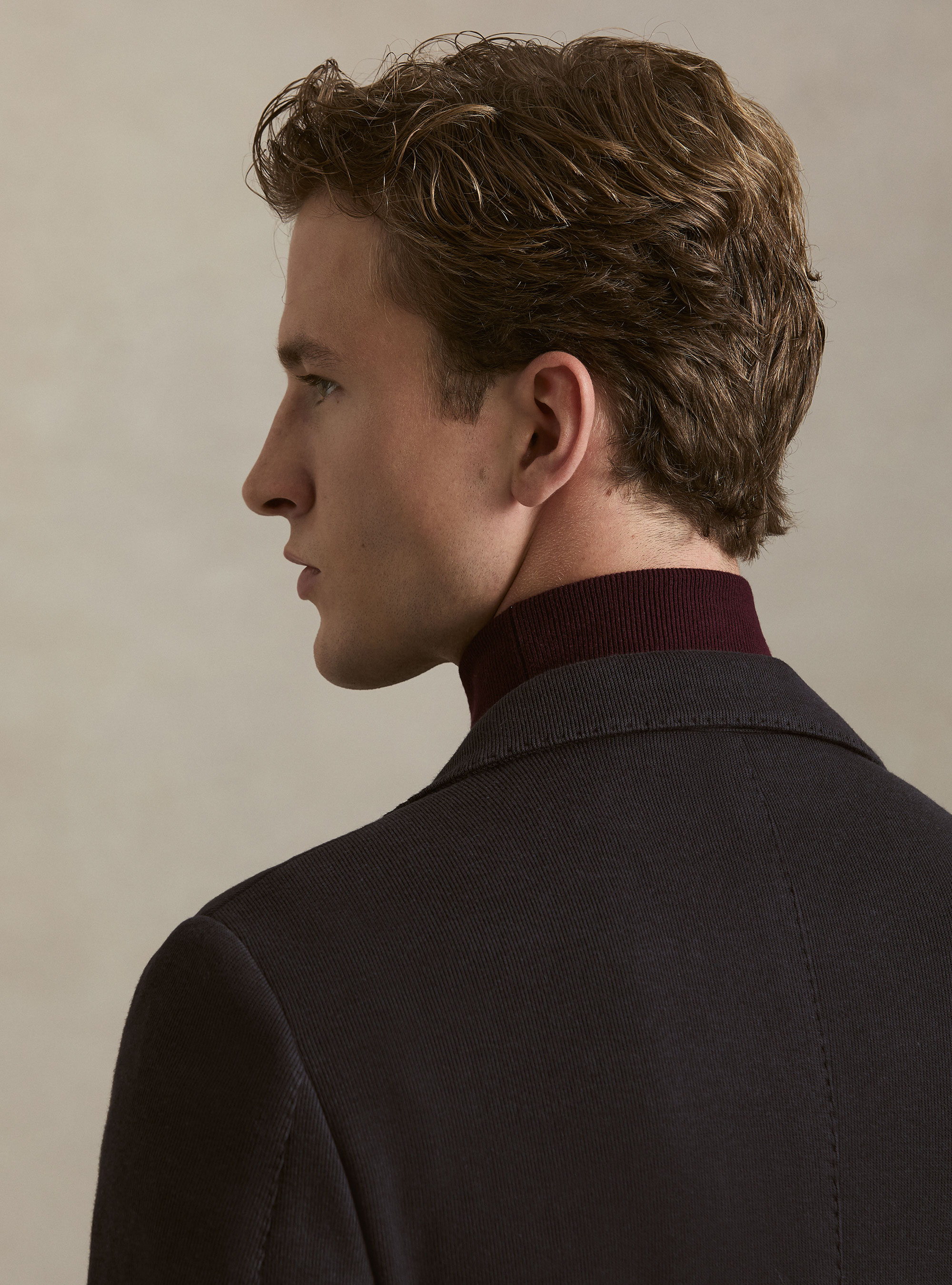 Giacca in jersey di misto cotone, BLU NAVY