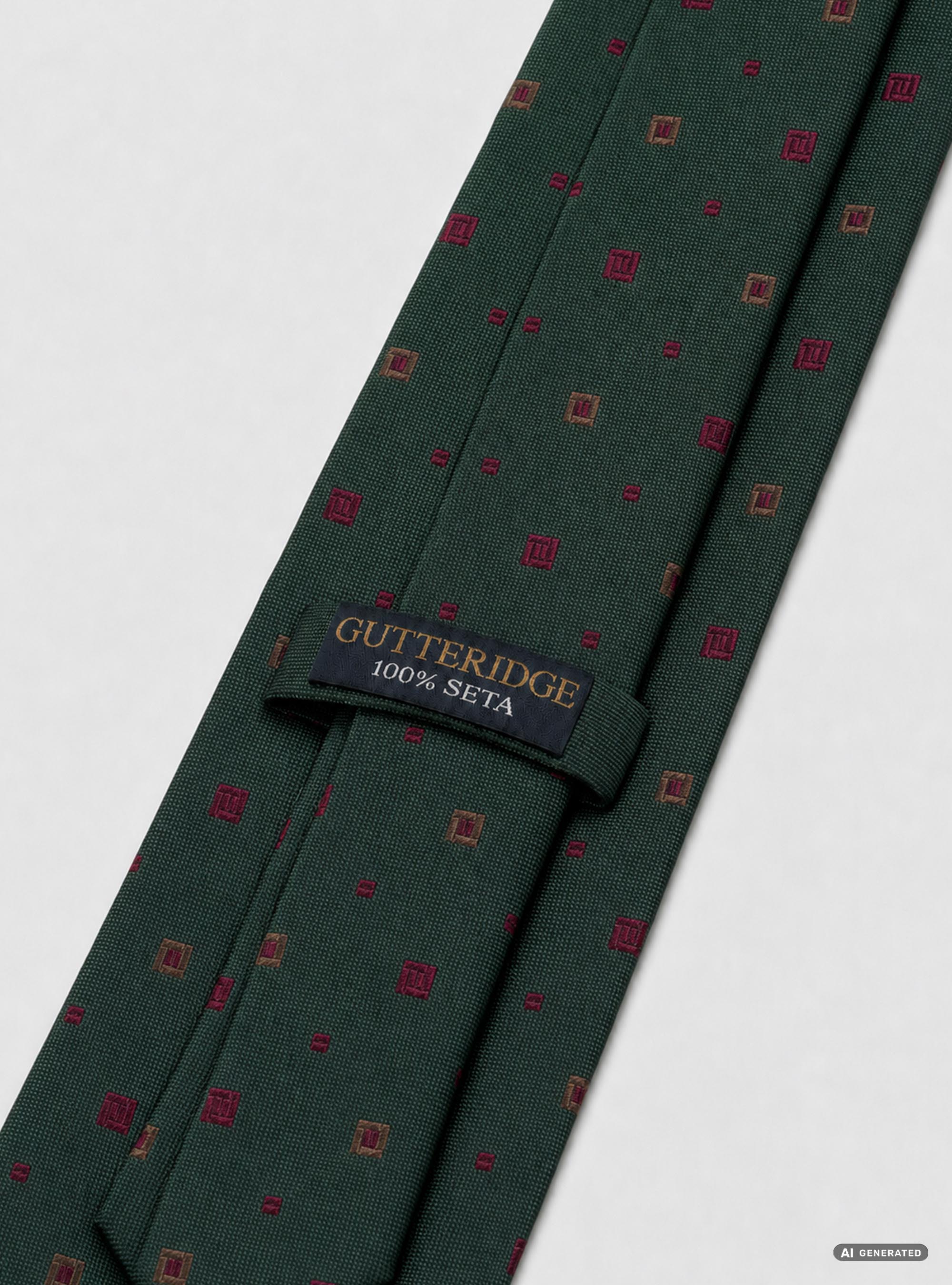 Cravatta in seta jacquard con micro fantasia, VERDE