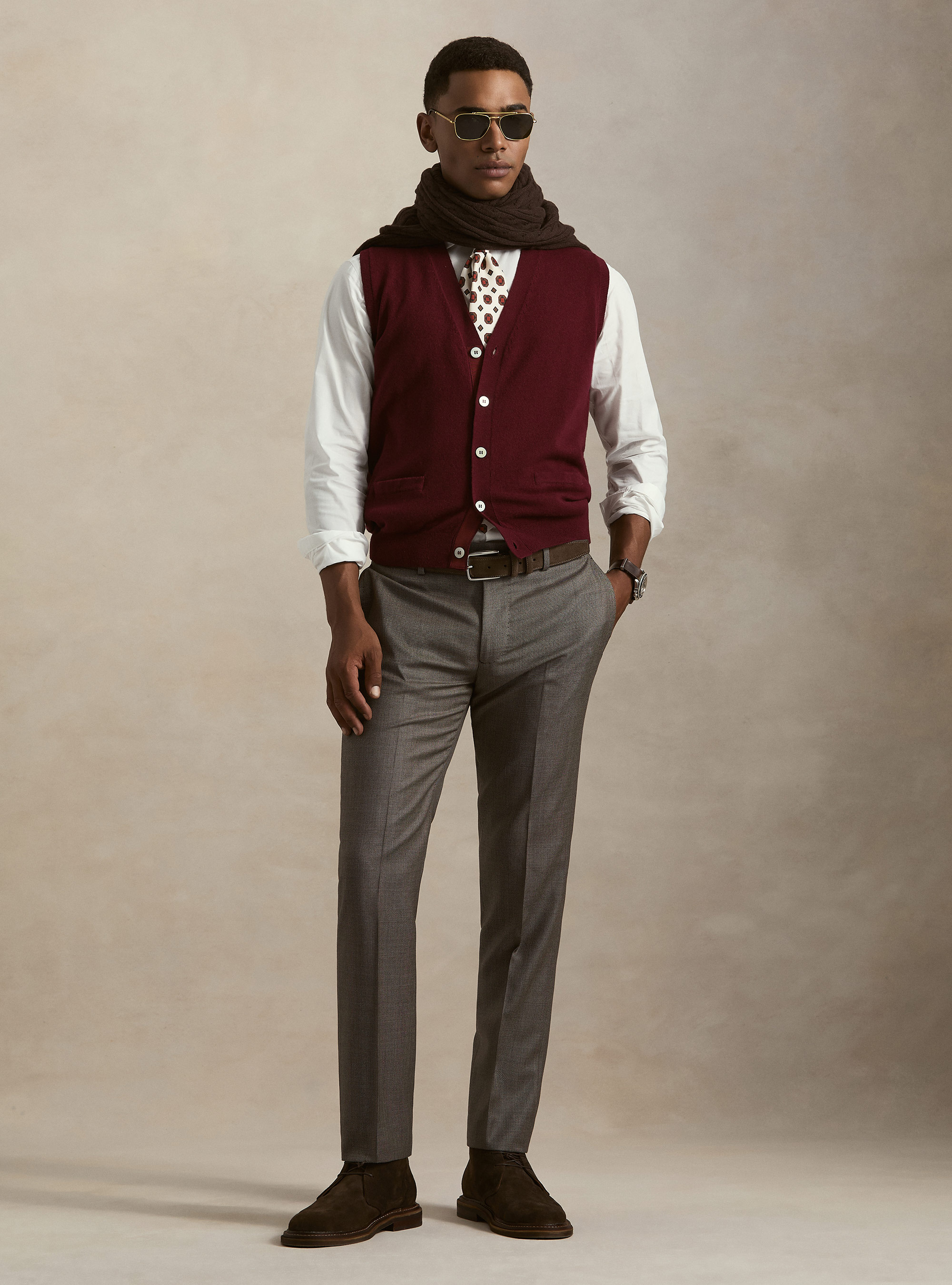 Gilet in maglia in lambswool e cashmere, VINACCIA 0401C