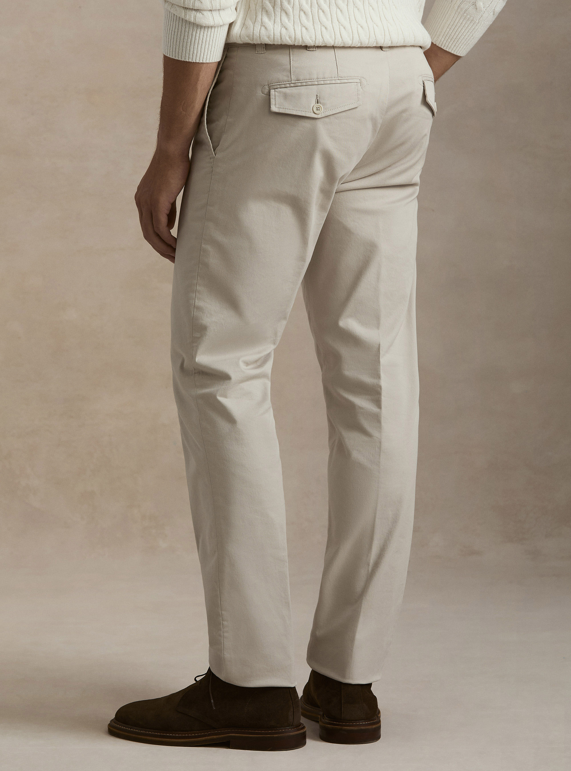 Pantaloni chino slim fit in twill stretch, ECRU 0536C