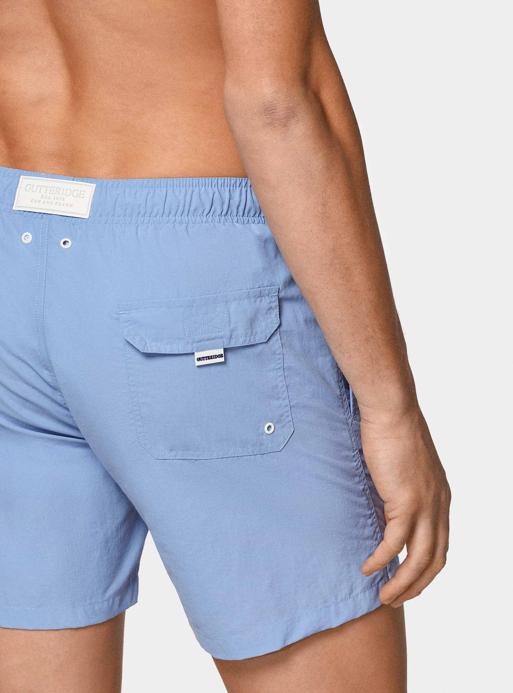Costume da bagno tinta unita, AZZURRO