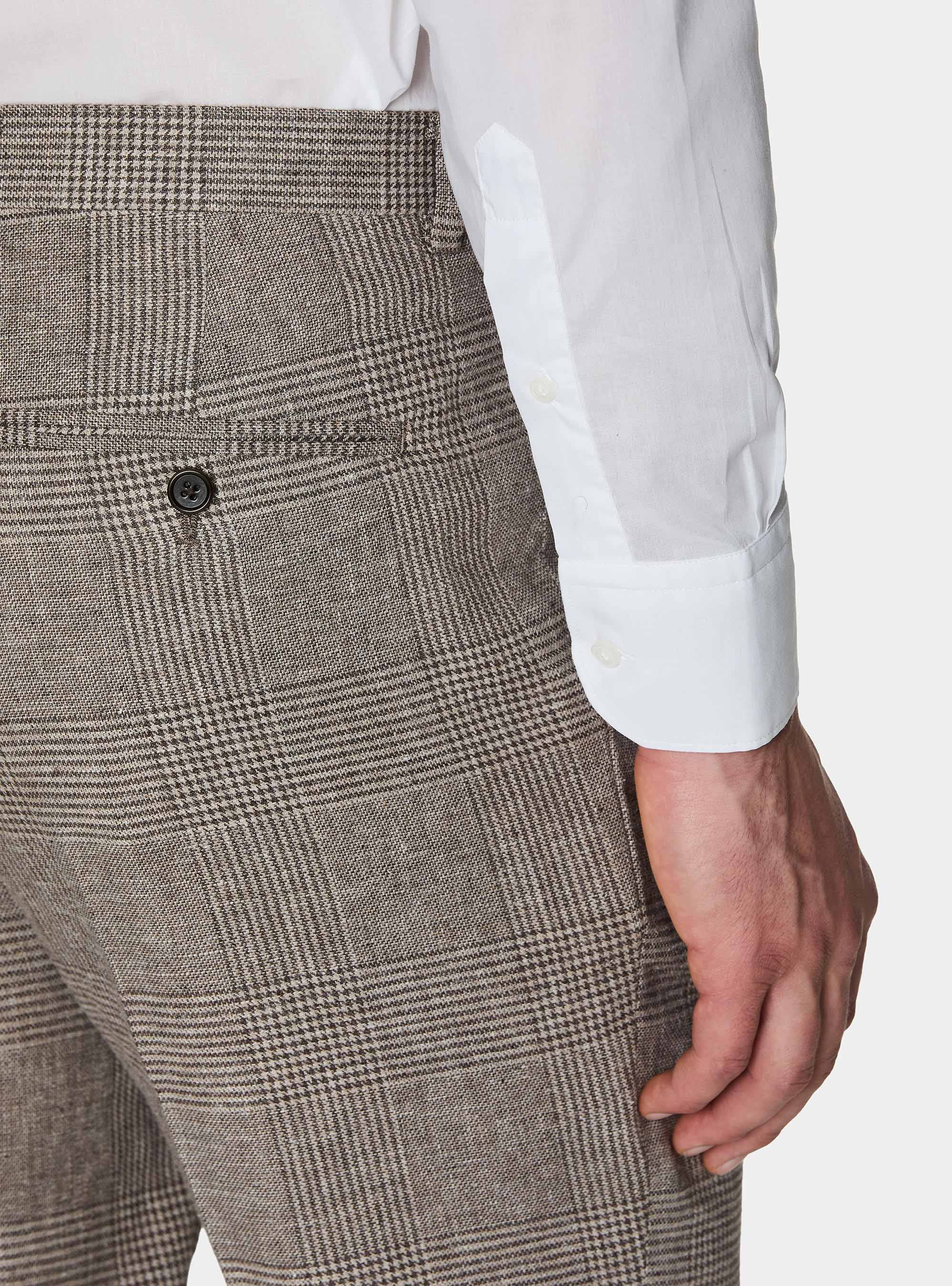 Camicia in cotone con paramontura, BIANCO