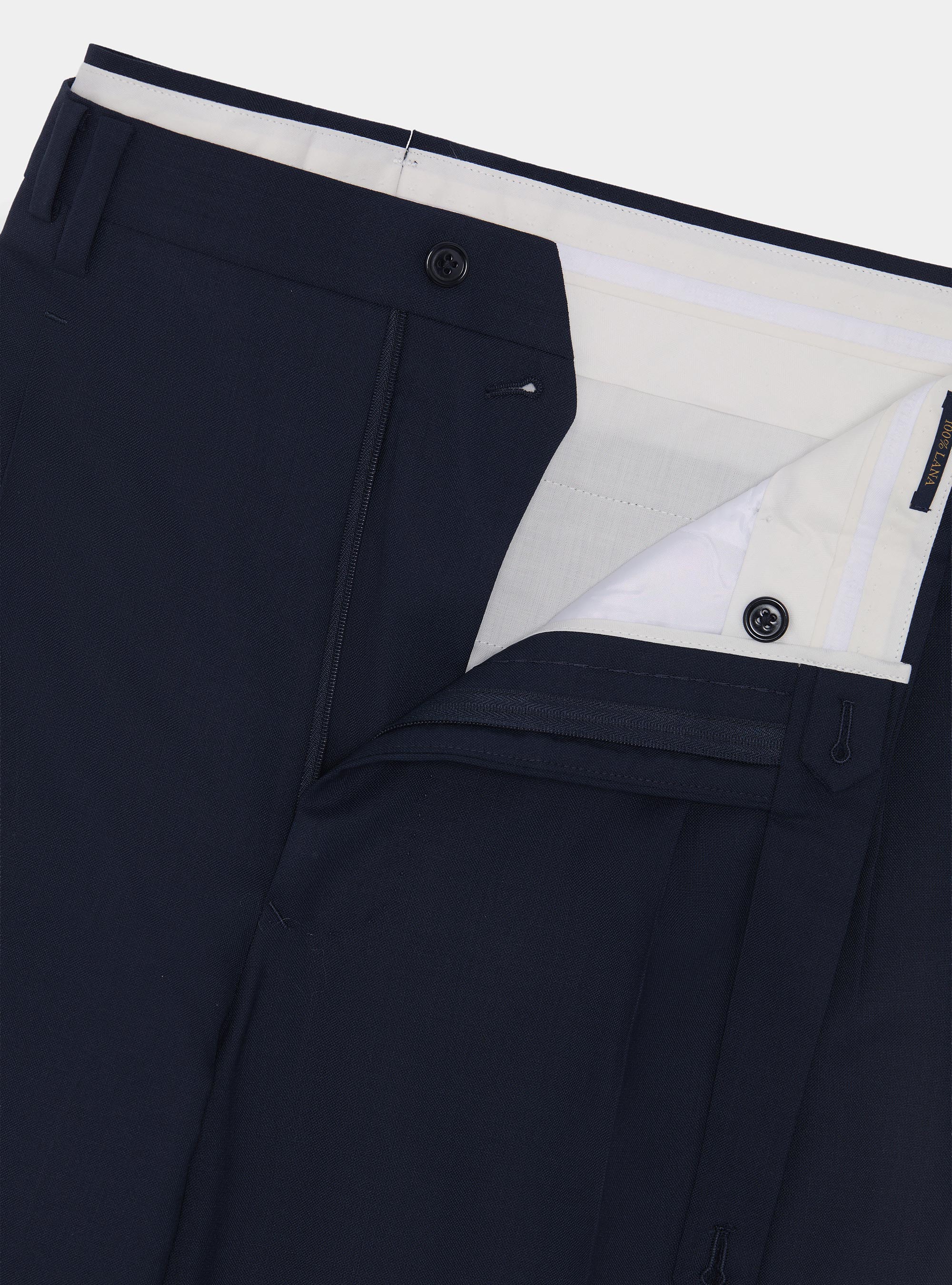 Pantaloni doppia pince in pura lana Vitale Barberis Canonico, NAVY