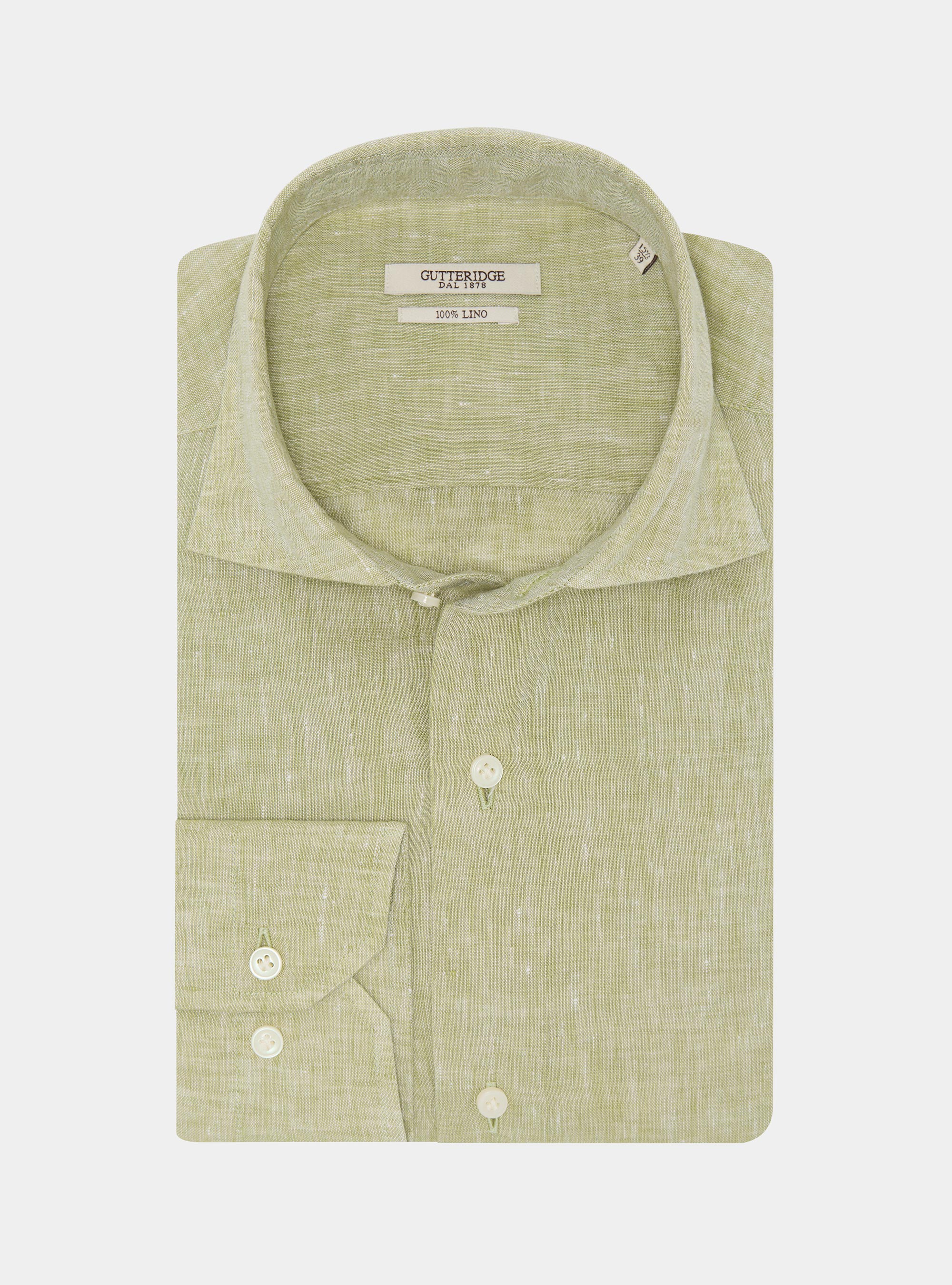 Camicia in puro lino, VERDE PISTACCHIO 0616C