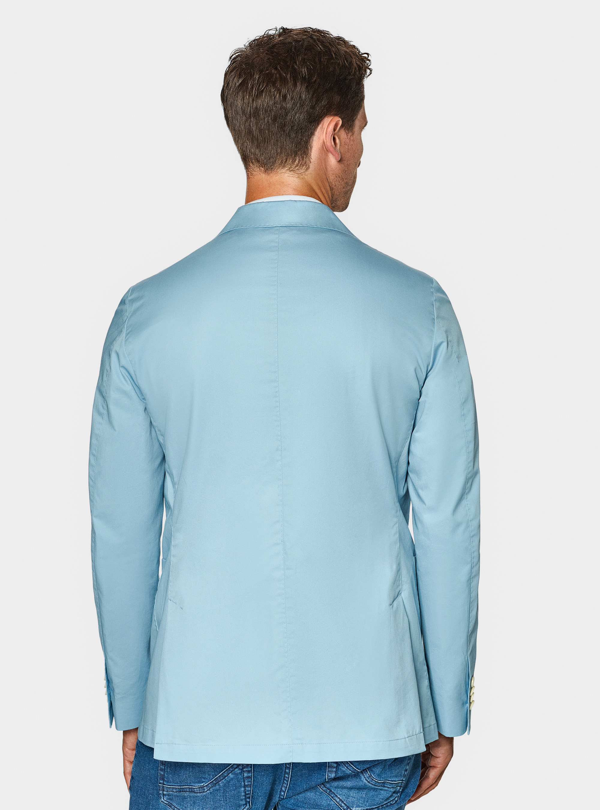 Giacca in cotone popeline, AZZURRO