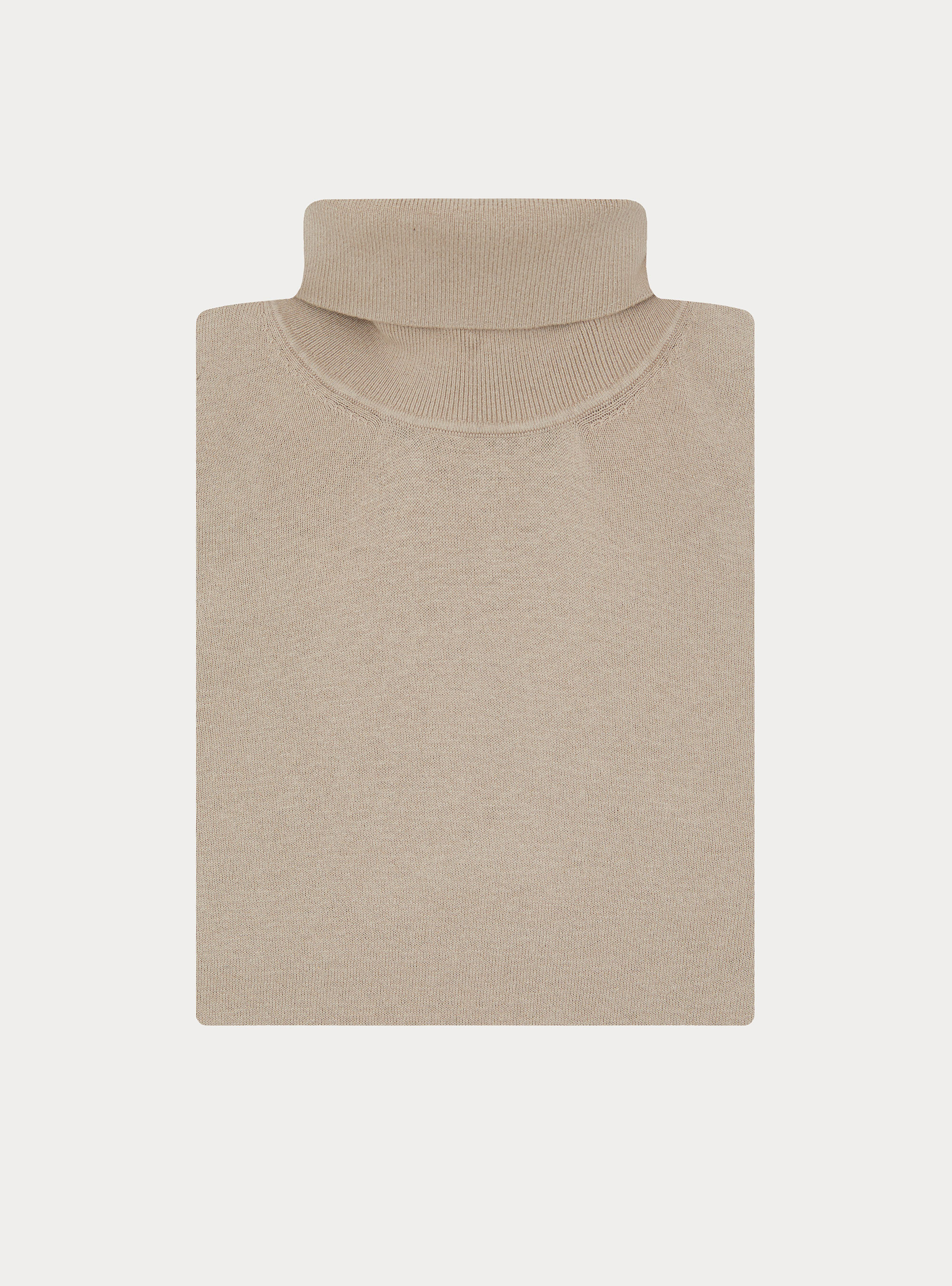 Dolcevita in cotone e cashmere, SABBIA