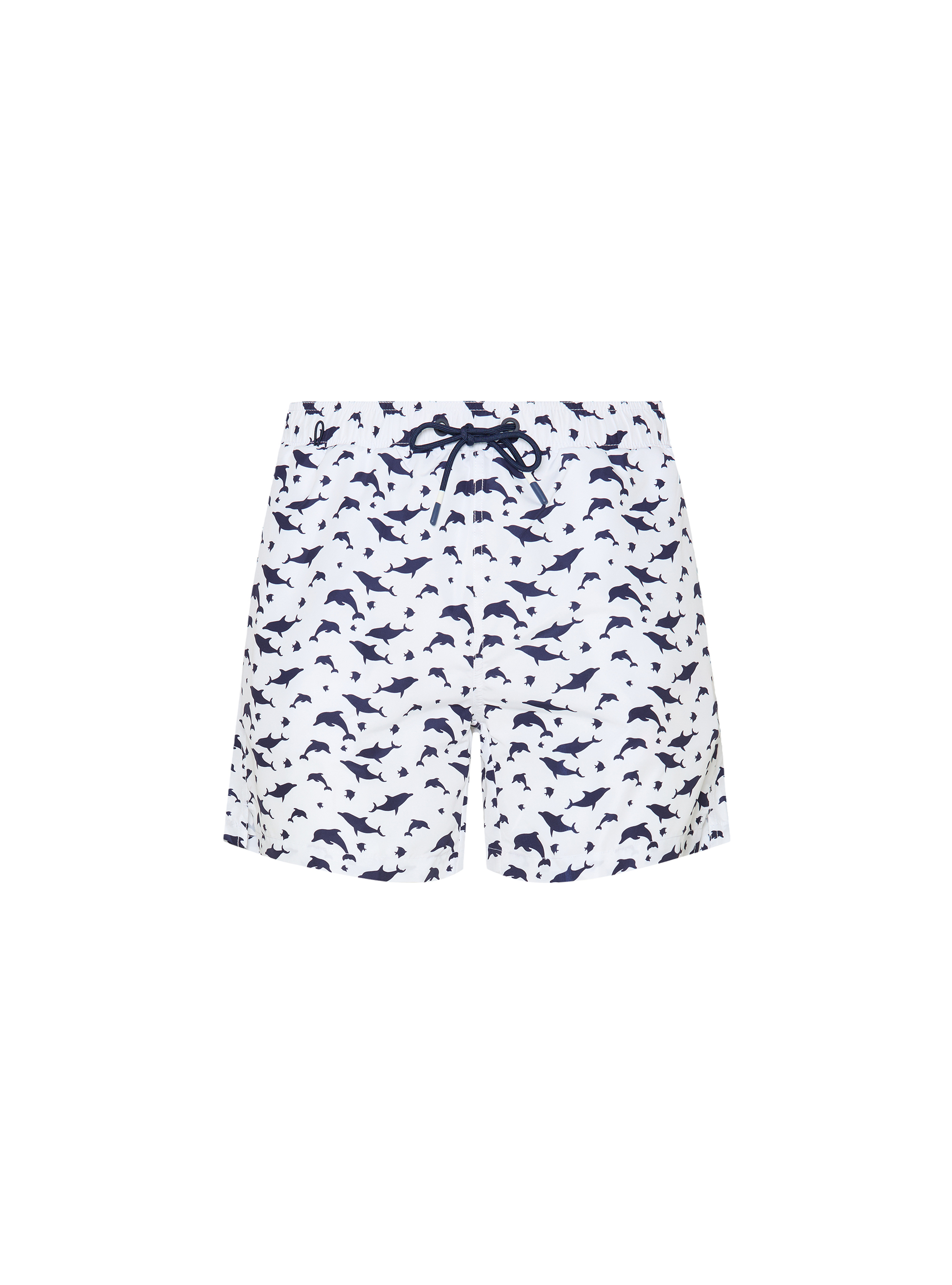 Costume da bagno stampa pesci, BIANCO