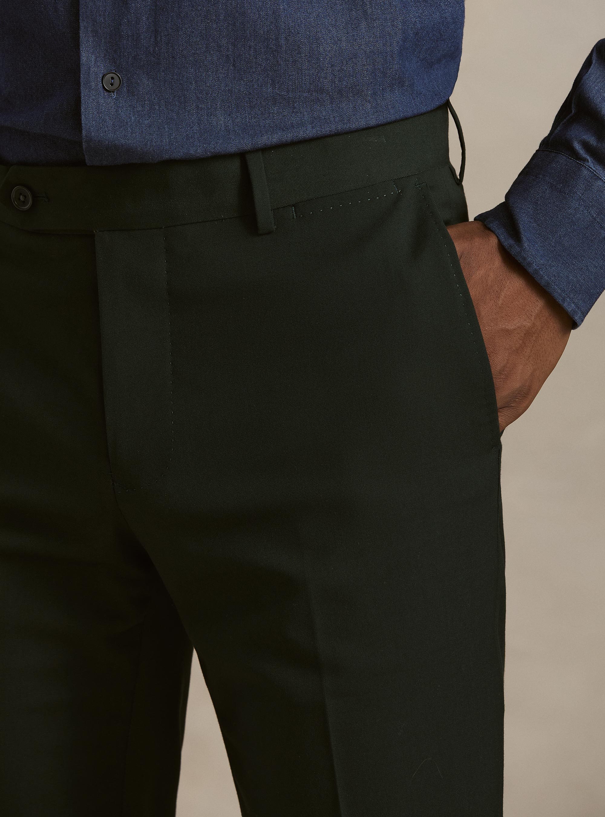Pantaloni abito classico slim fit, VERDE