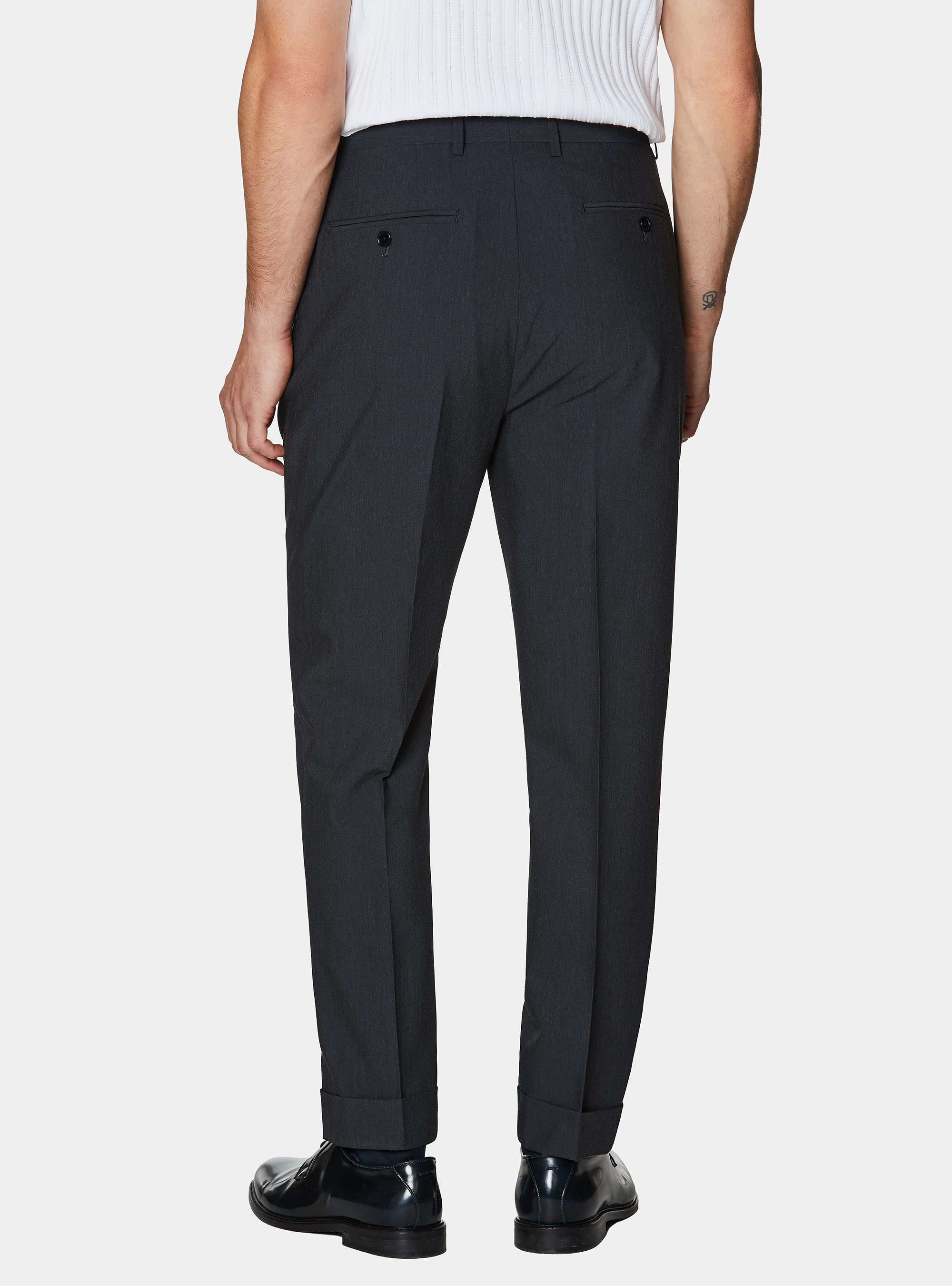Pantaloni classici con pince, ASFALTO