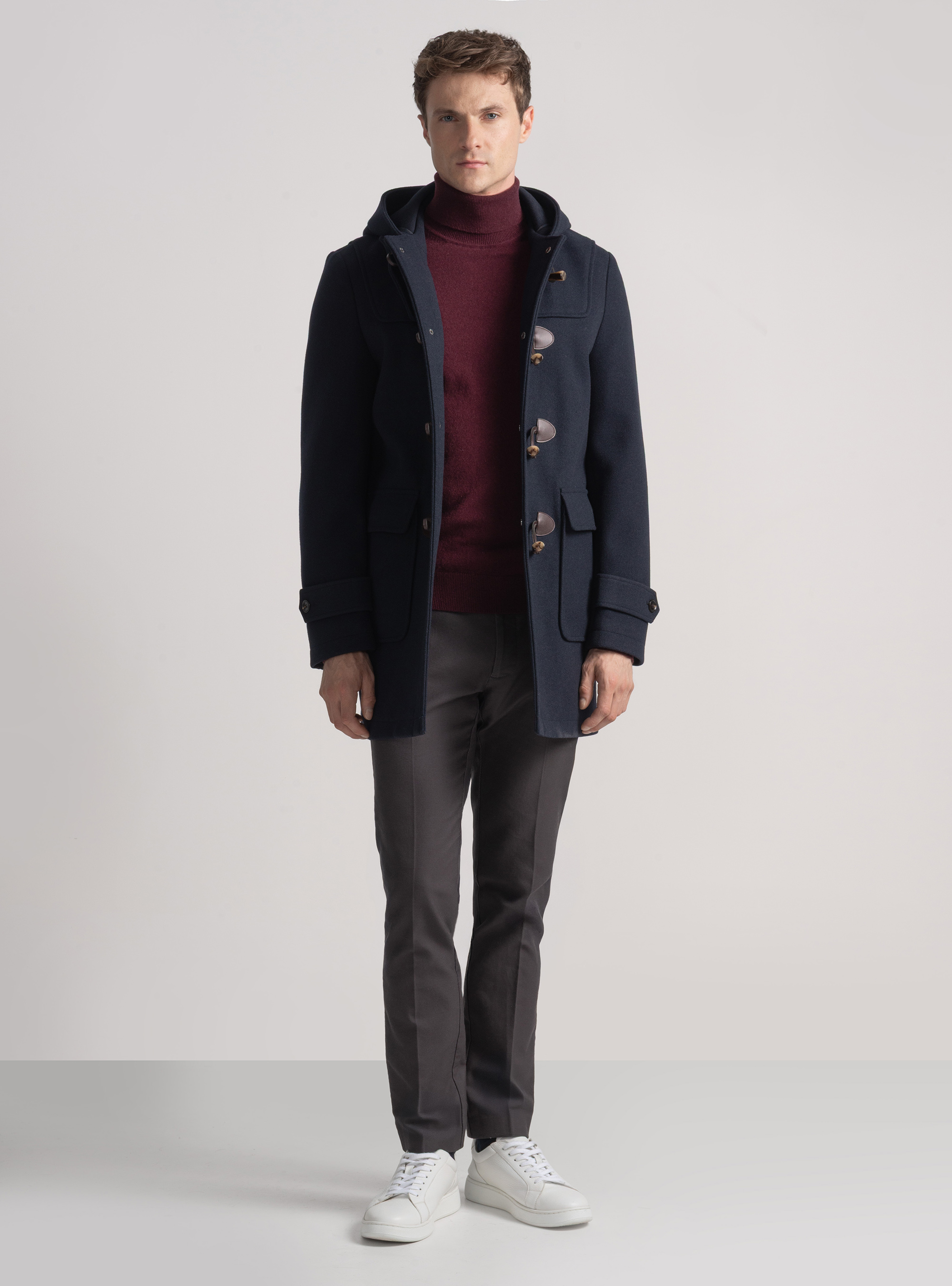 Montgomery basico in misto lana, BLU NAVY