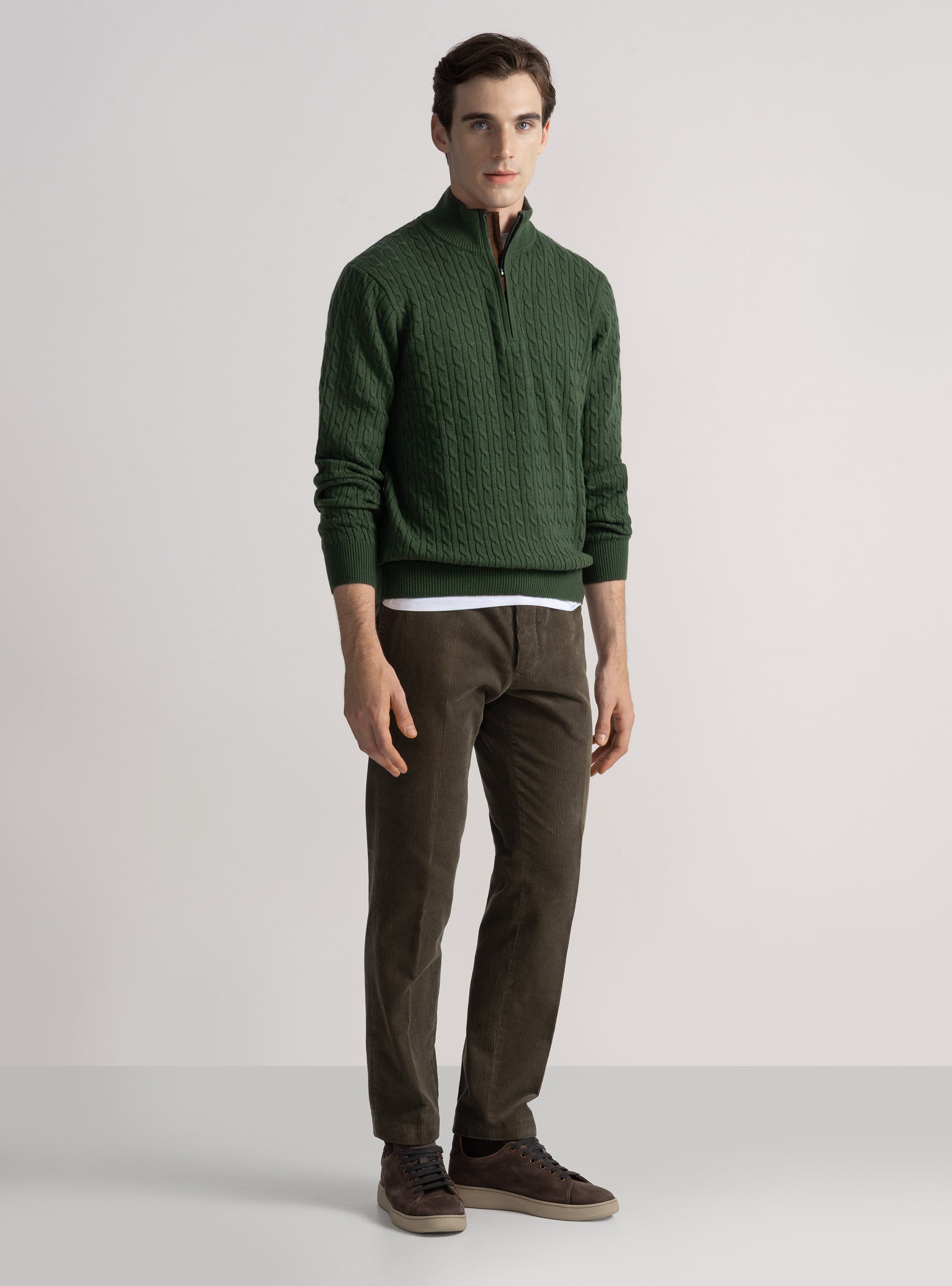 Pantaloni in velluto, VERDE