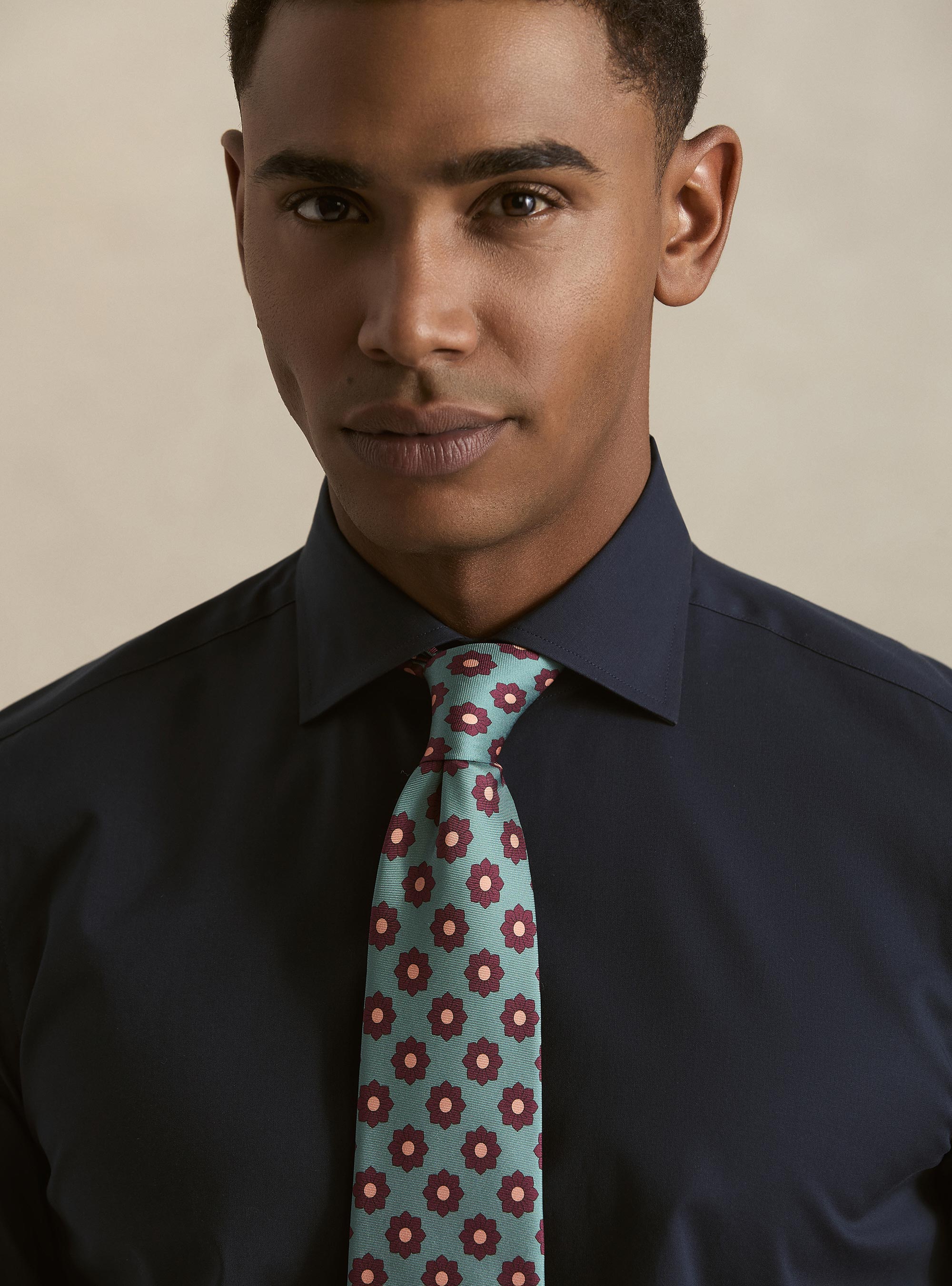 Camicia in cotone popeline stretch, BLU NAVY