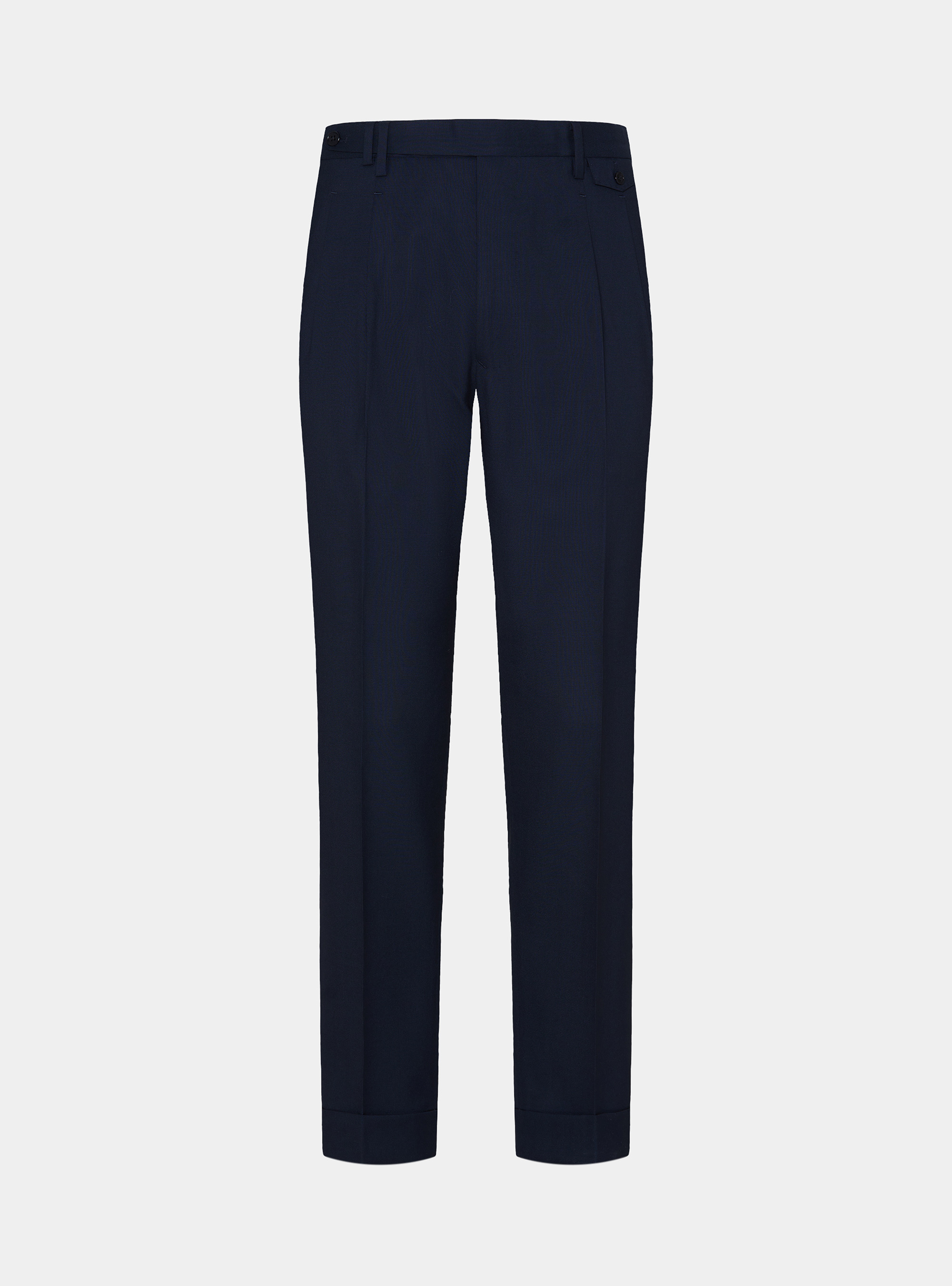 Pantaloni doppia pince in pura lana Vitale Barberis Canonico, NAVY