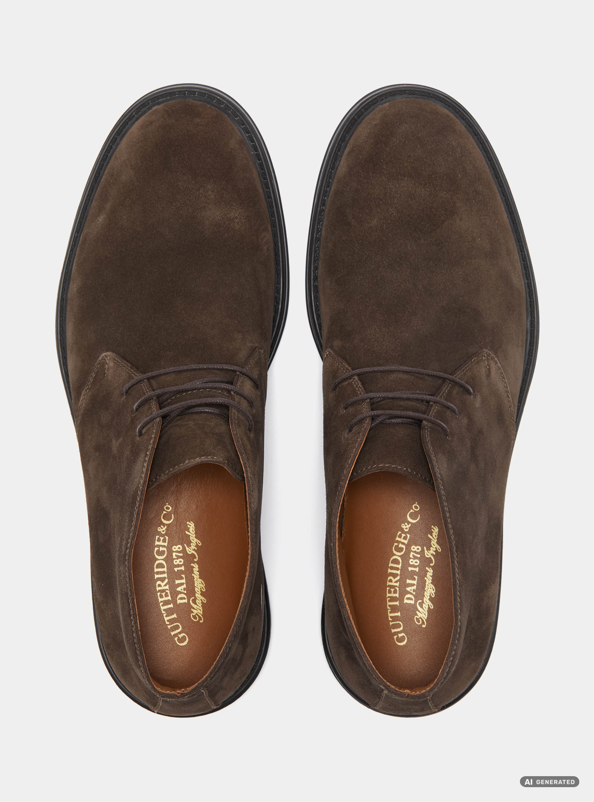 Polacchini in suede con suola in gomma, MARRONE