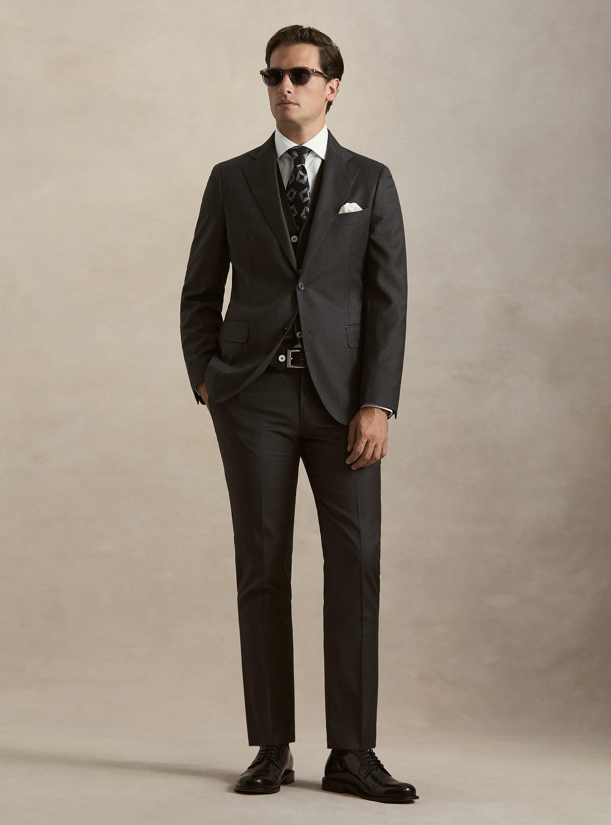 Abito in pura lana asfalto Vitale Barberis Canonico, 