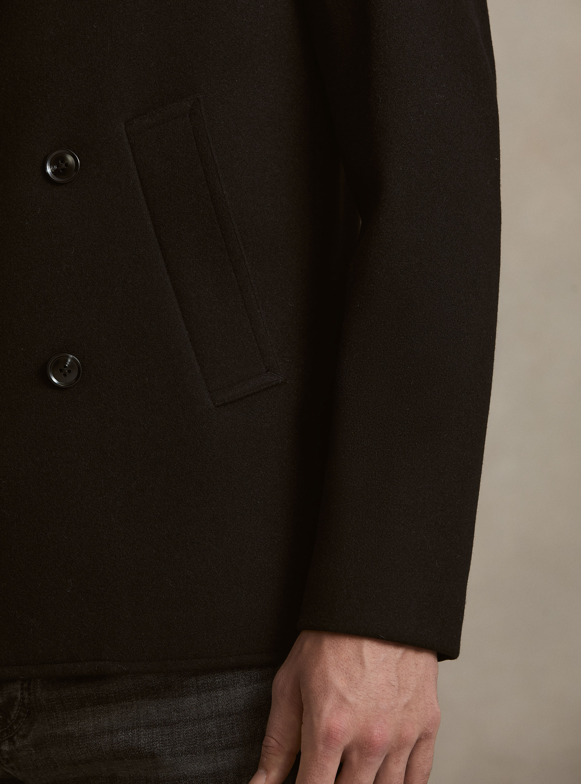 Peacoat tinta unita, NERO
