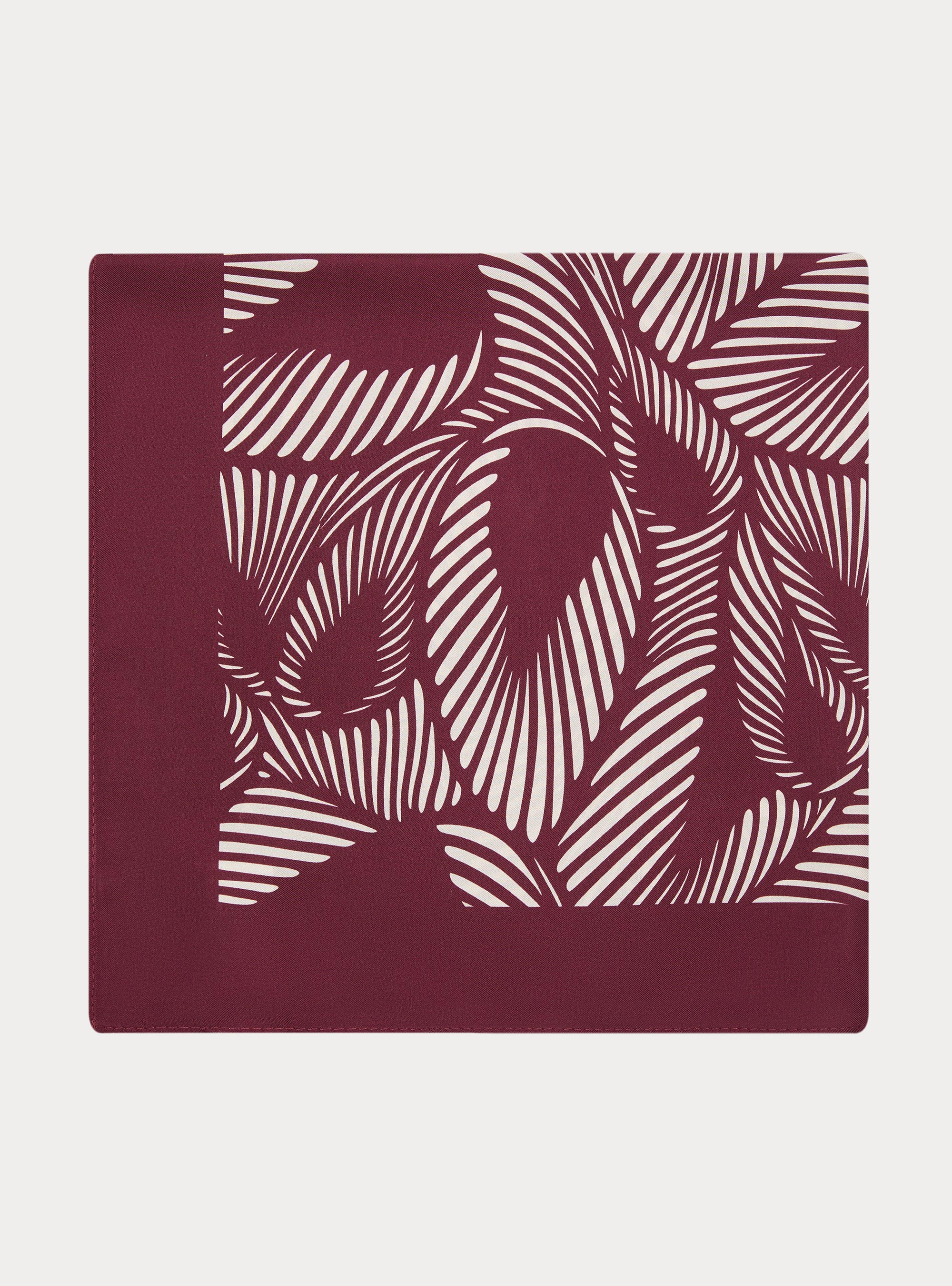 Foulard in seta stampata a fantasia geometrica, BORDEAUX
