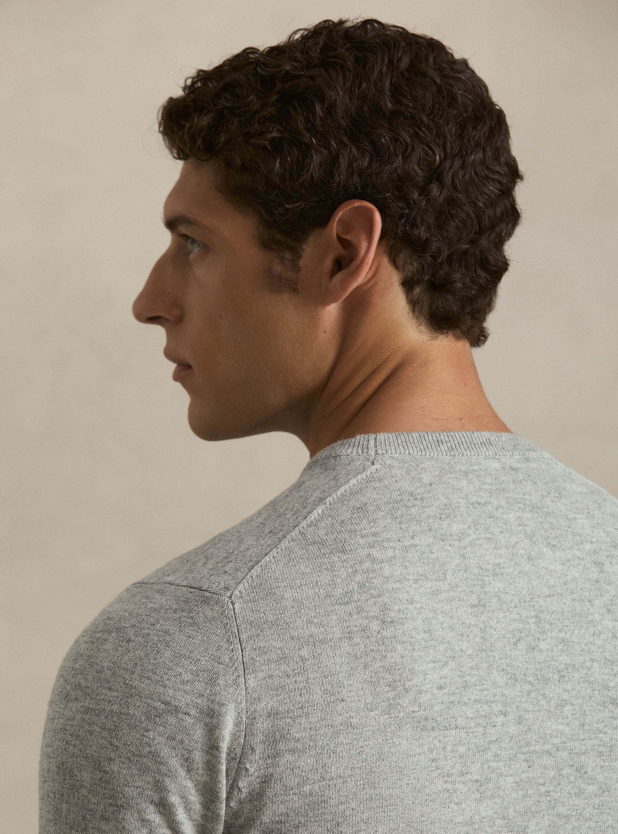 Girocollo in maglia in lana e cashmere, GRIGIO CHIARO MELANGE