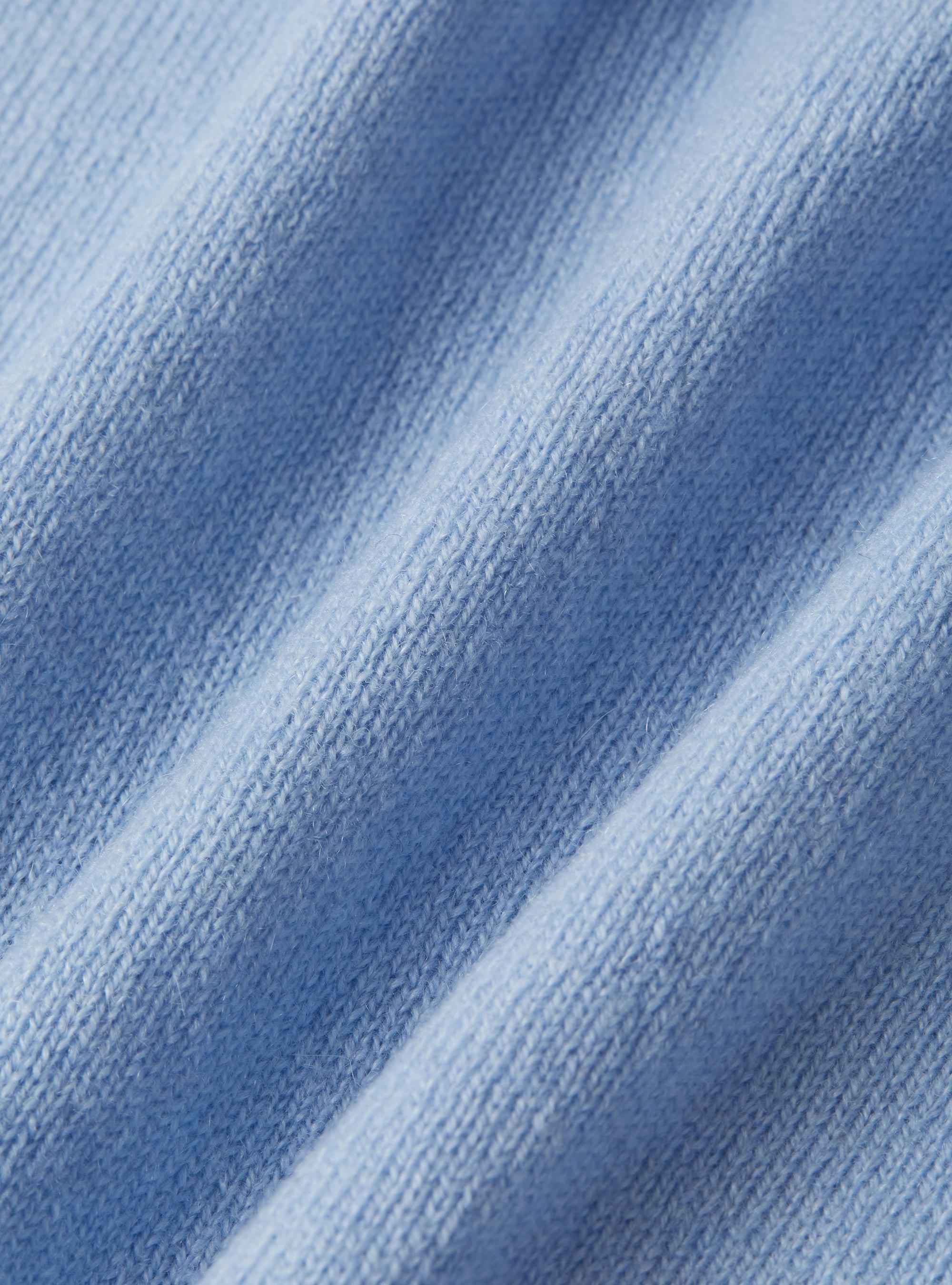 Gilet in puro cashmere con bottoni, 0266C AZZURRO