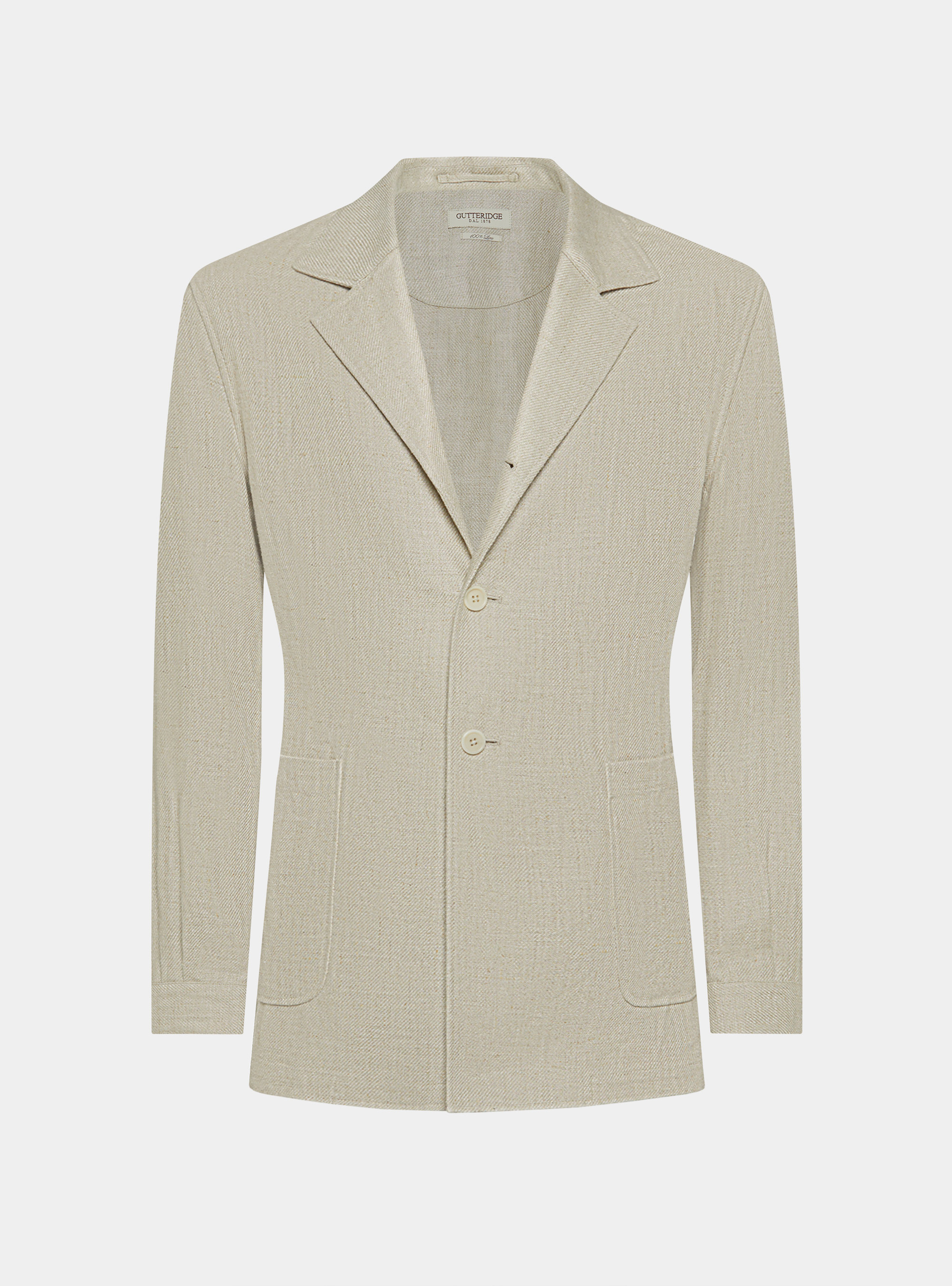 Giacca camicia in twill di lino, SABBIA