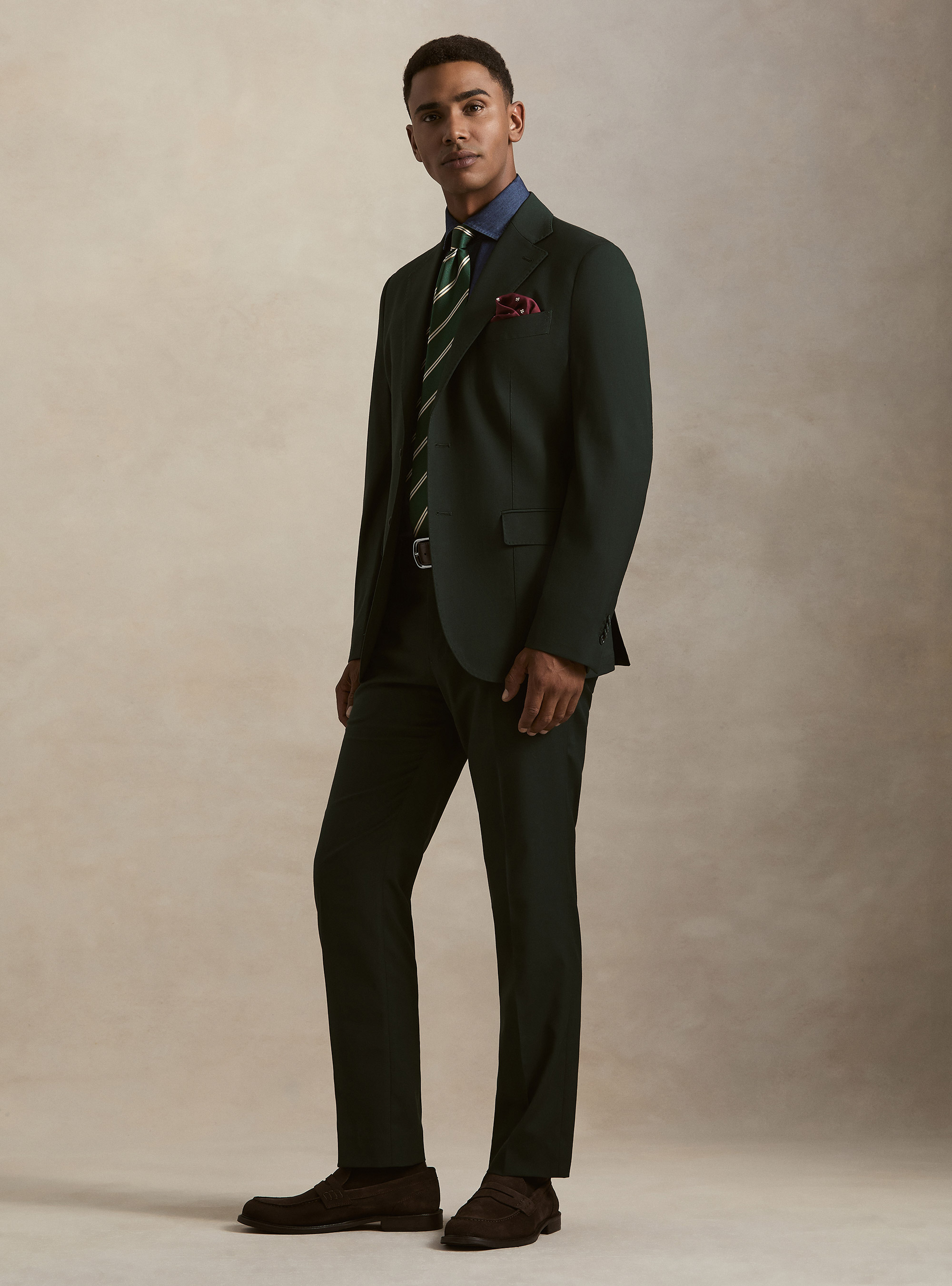 Giacca abito classico slim fit, VERDE