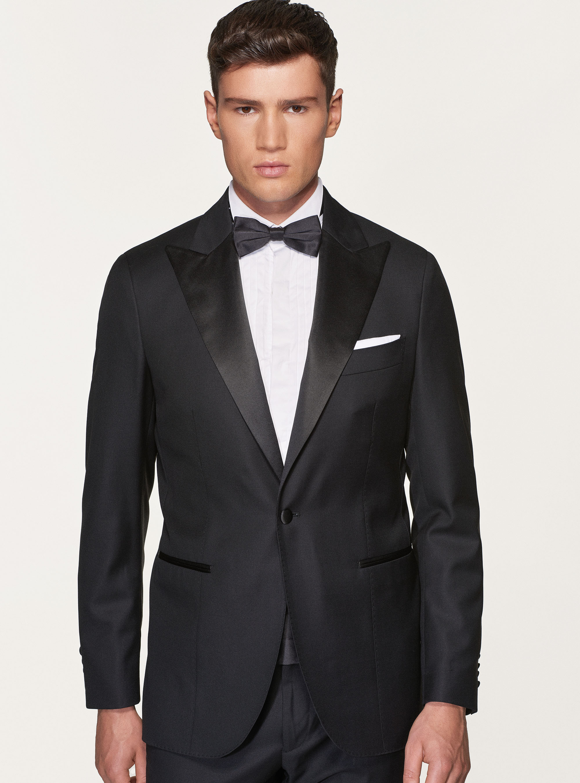 Giacca smoking in pura lana superfine 110's Vitale Barberis Canonico, NERO