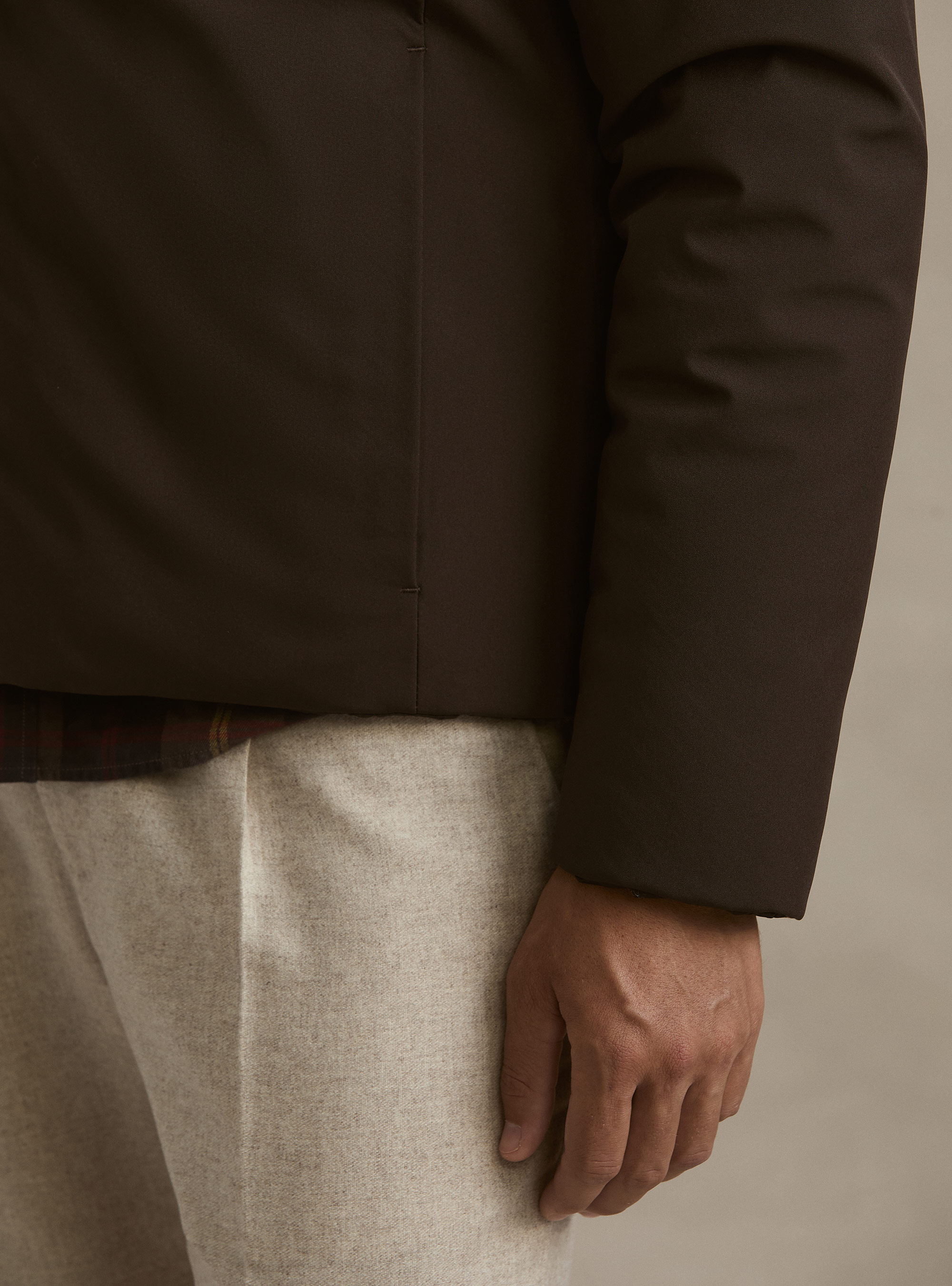 Bomber reversibile con cappuccio, MARRONE 0508C