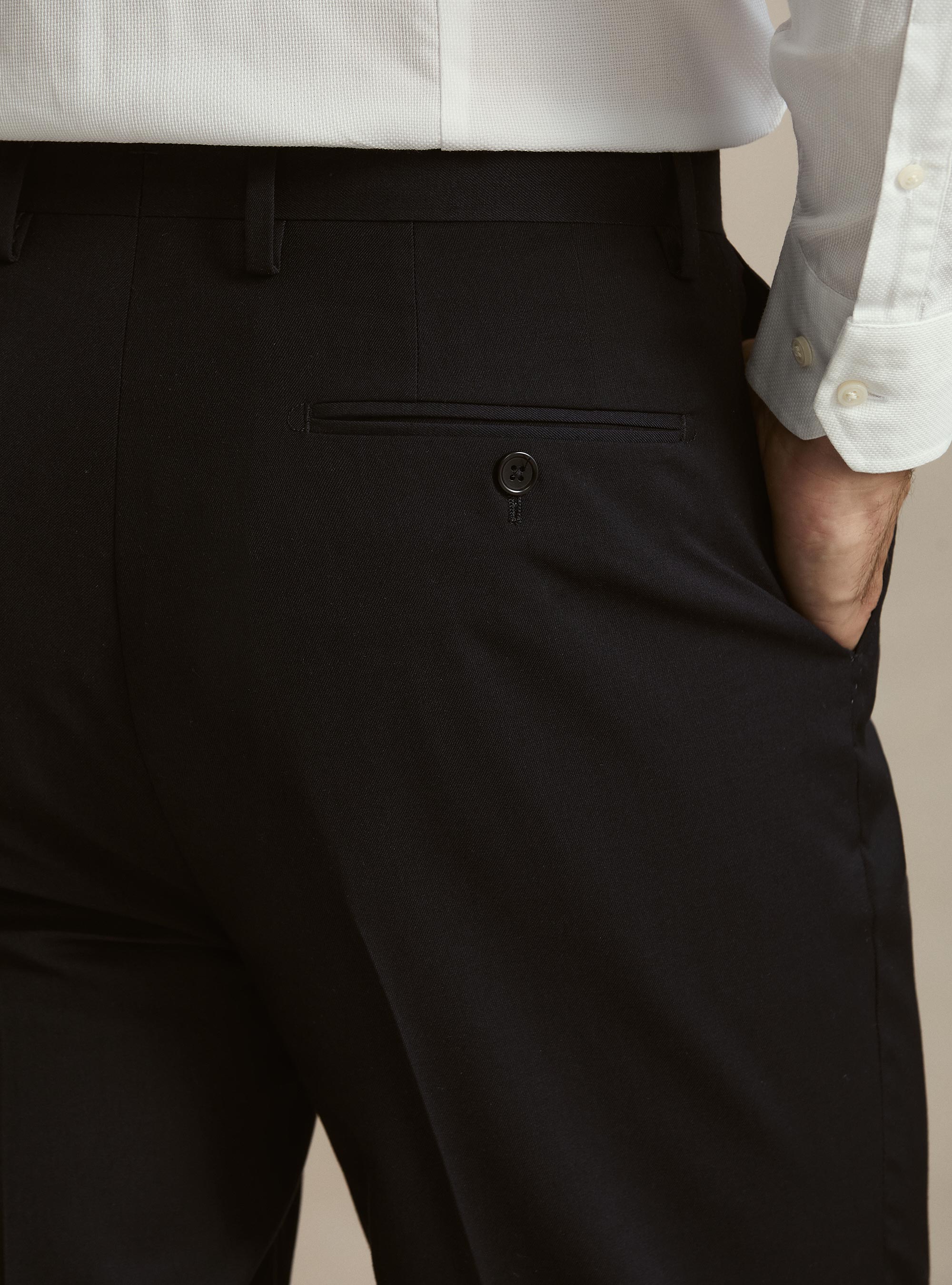 Pantaloni classici con pince, BLU NAVY