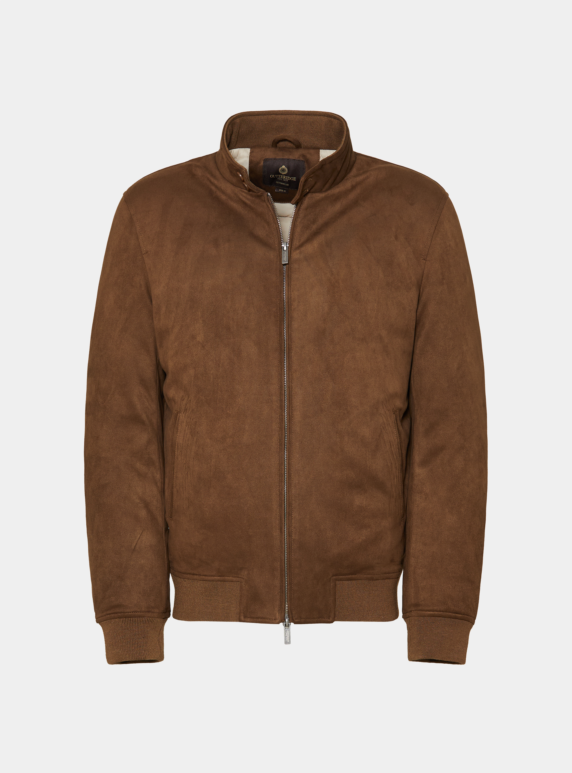 Bomber imbottito effetto suede, MARRONE