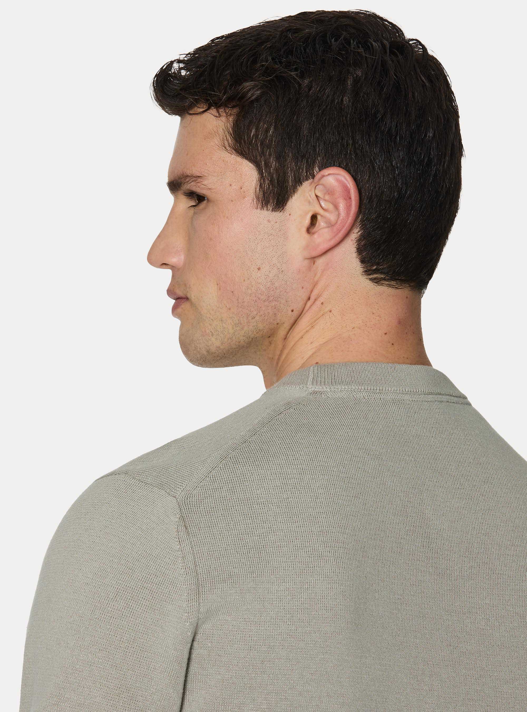 Maglia girocollo in misto cotone, SABBIA