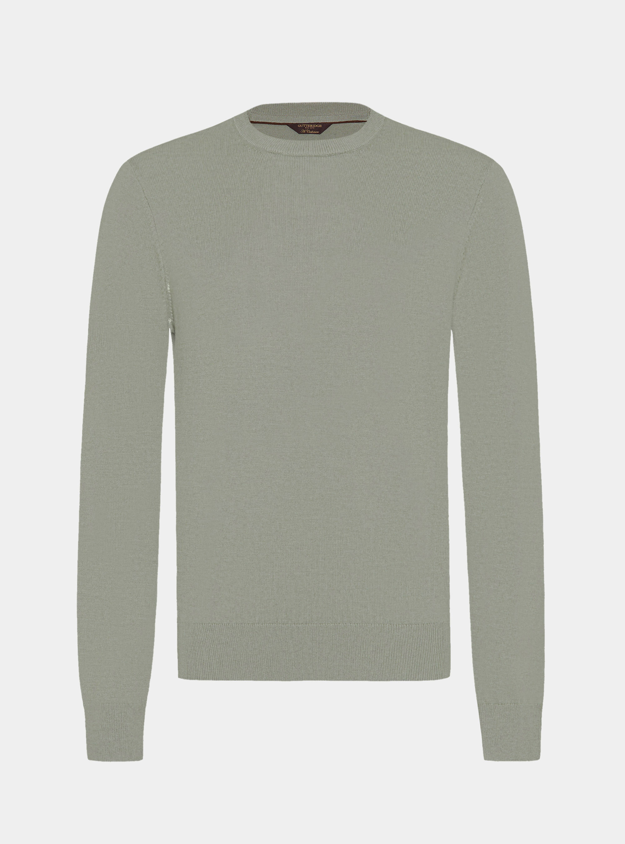 Girocollo in maglia in lana e cashmere, VERDE GIADA 0655C