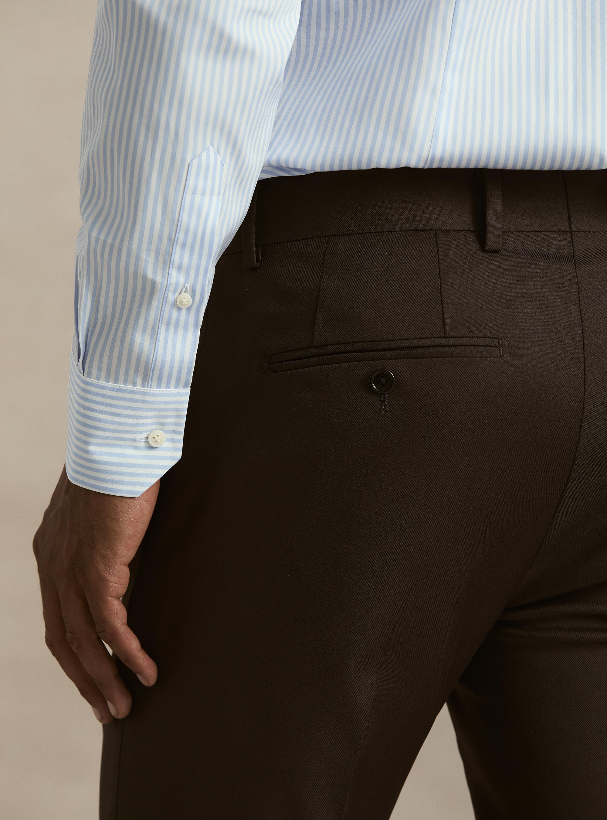 Pantaloni per abito in pura lana Vitale Barberis Canonico, MARRONE 0508C