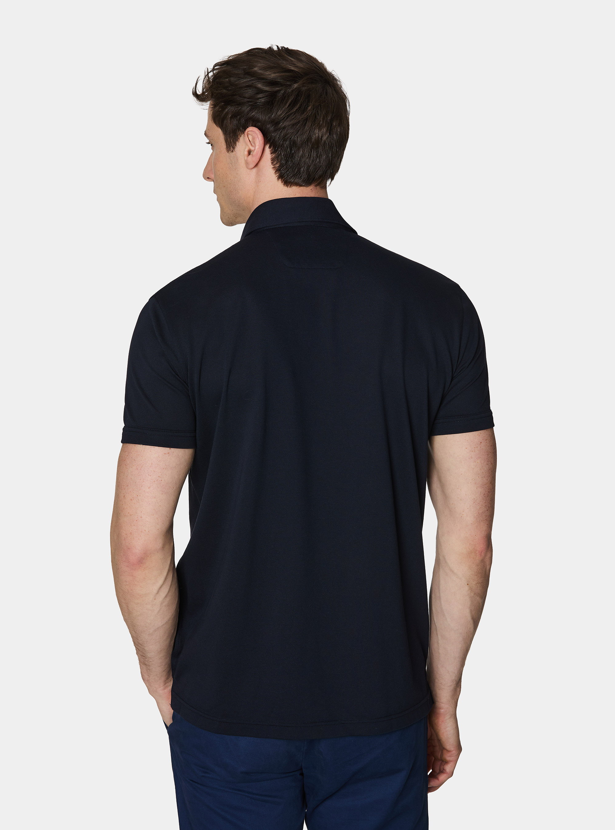 Polo GT01 in piquet stretch, BLU NAVY
