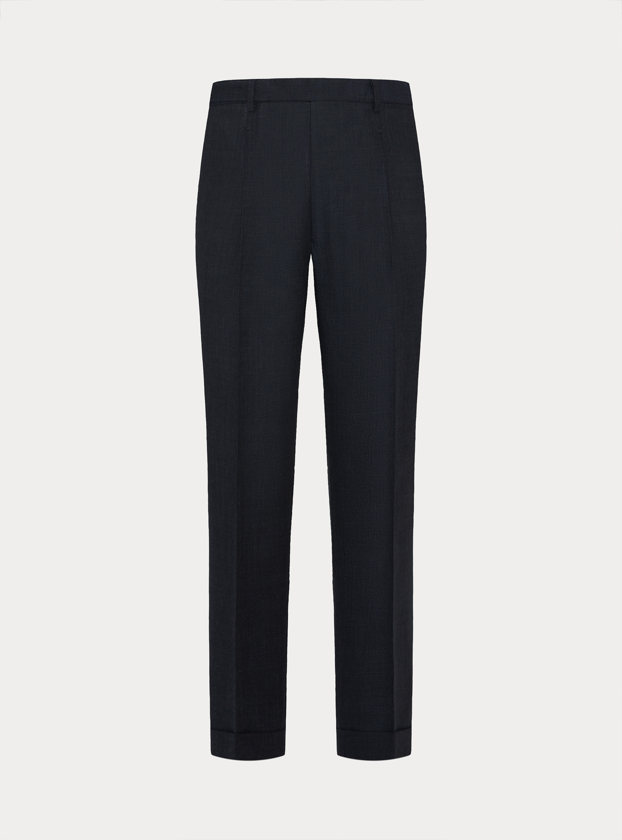Pantaloni con pince in pura lana, BLU NAVY