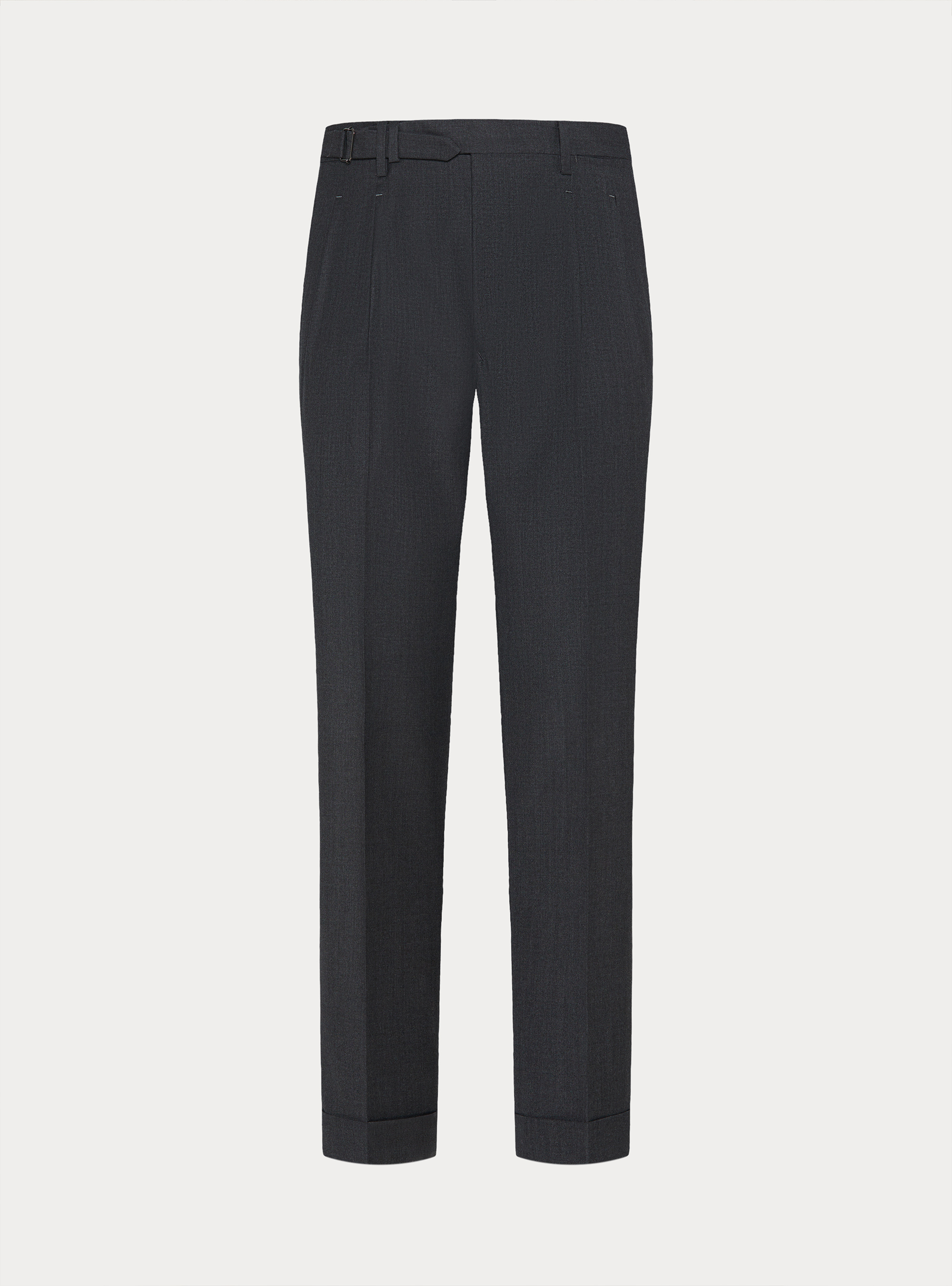 Pantaloni con pince in lana Vitale Barberis Canonico, ASFALTO