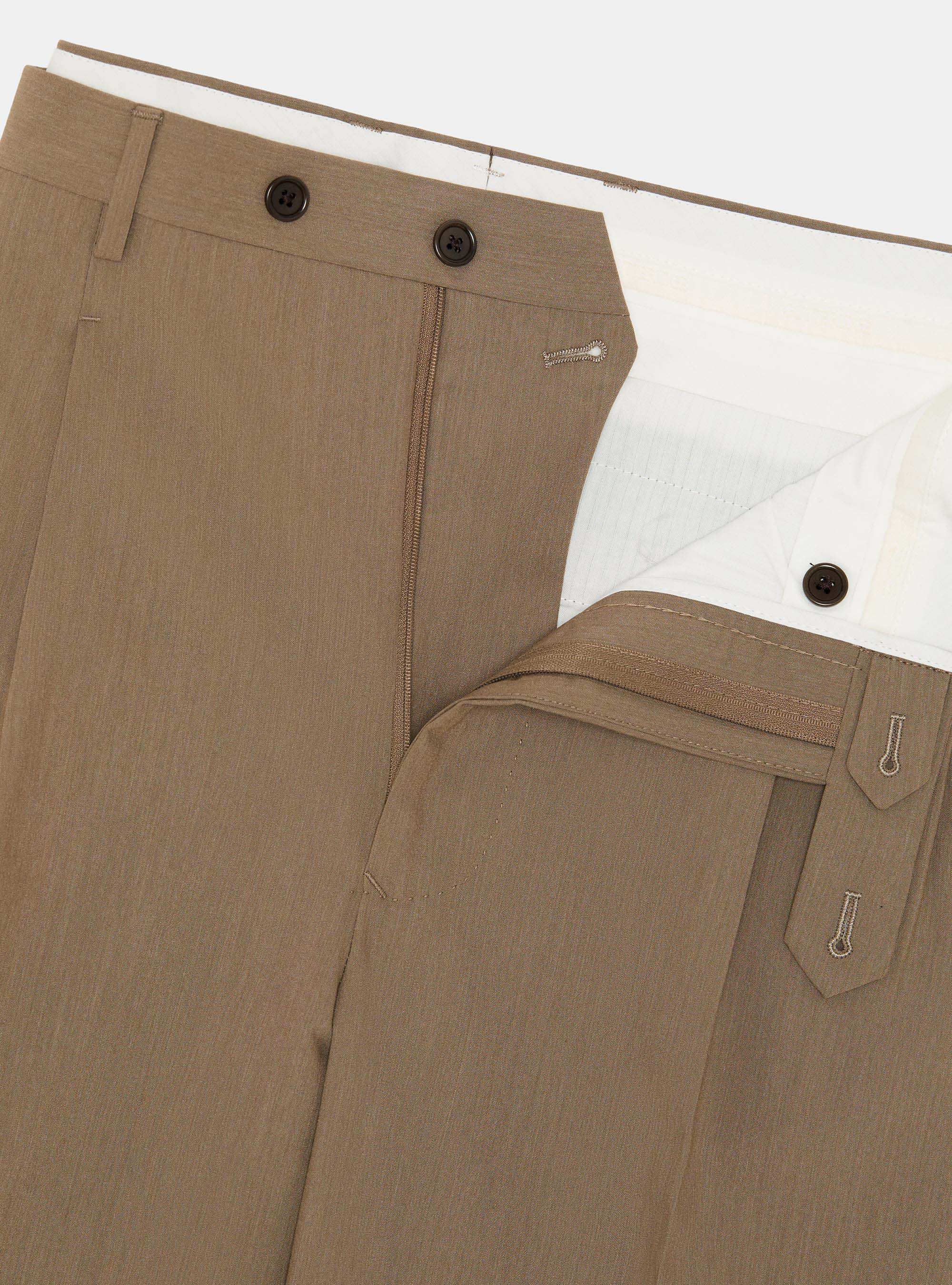 Pantaloni classici con pince, FANGO