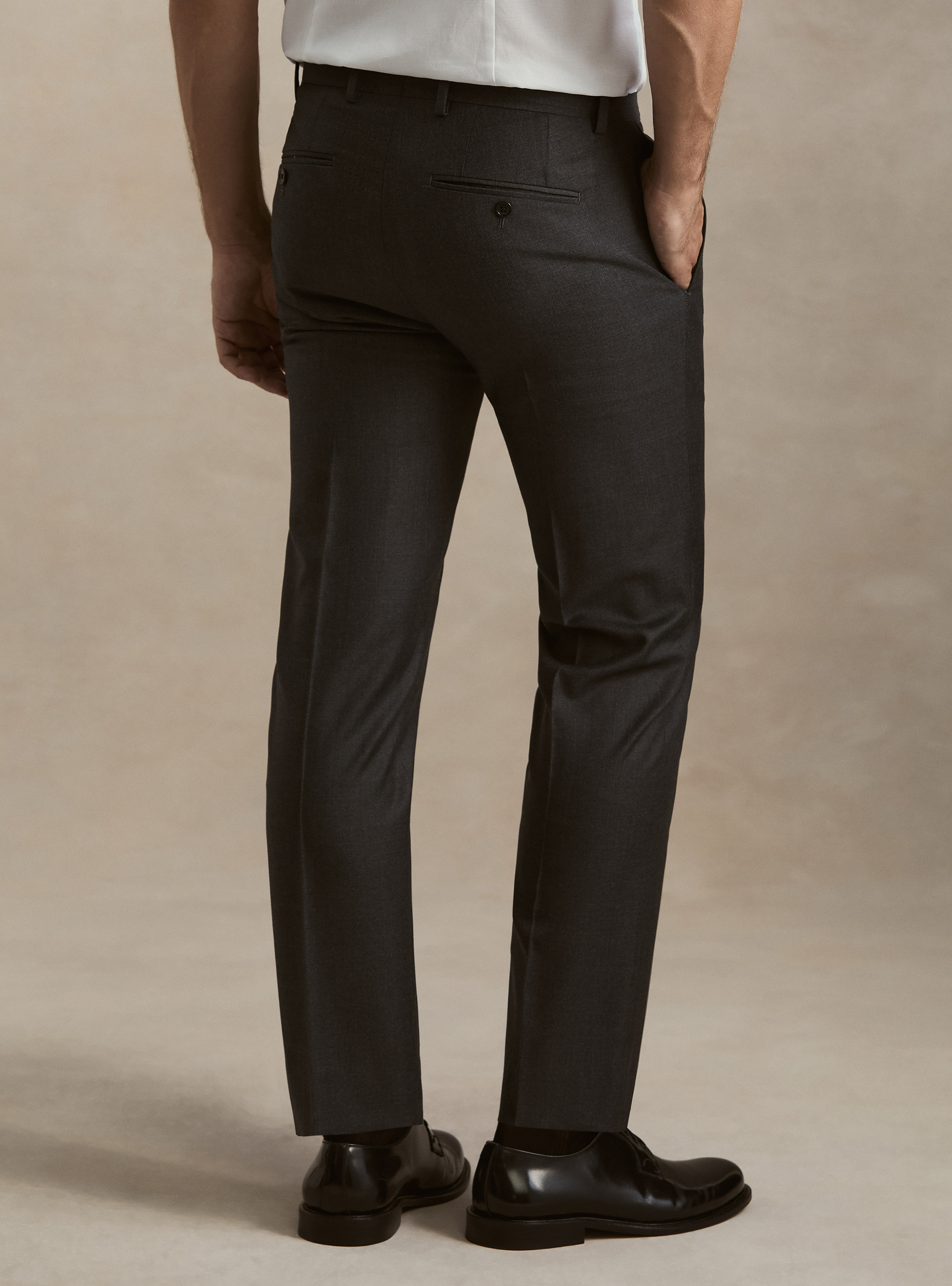 Pantaloni per abito in pura lana Vitale Barberis Canonico, ASFALTO
