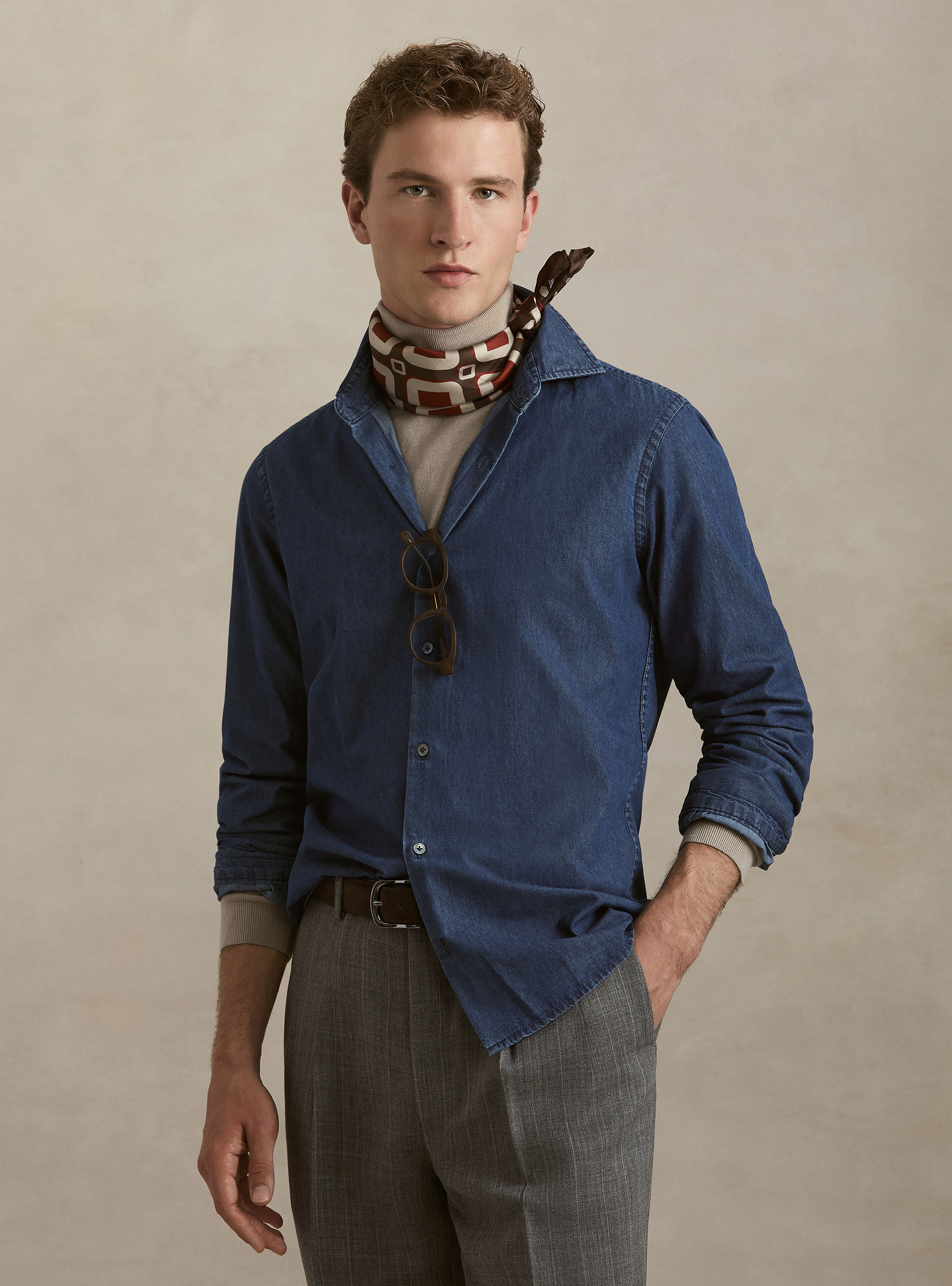 Camicia in denim, BLU