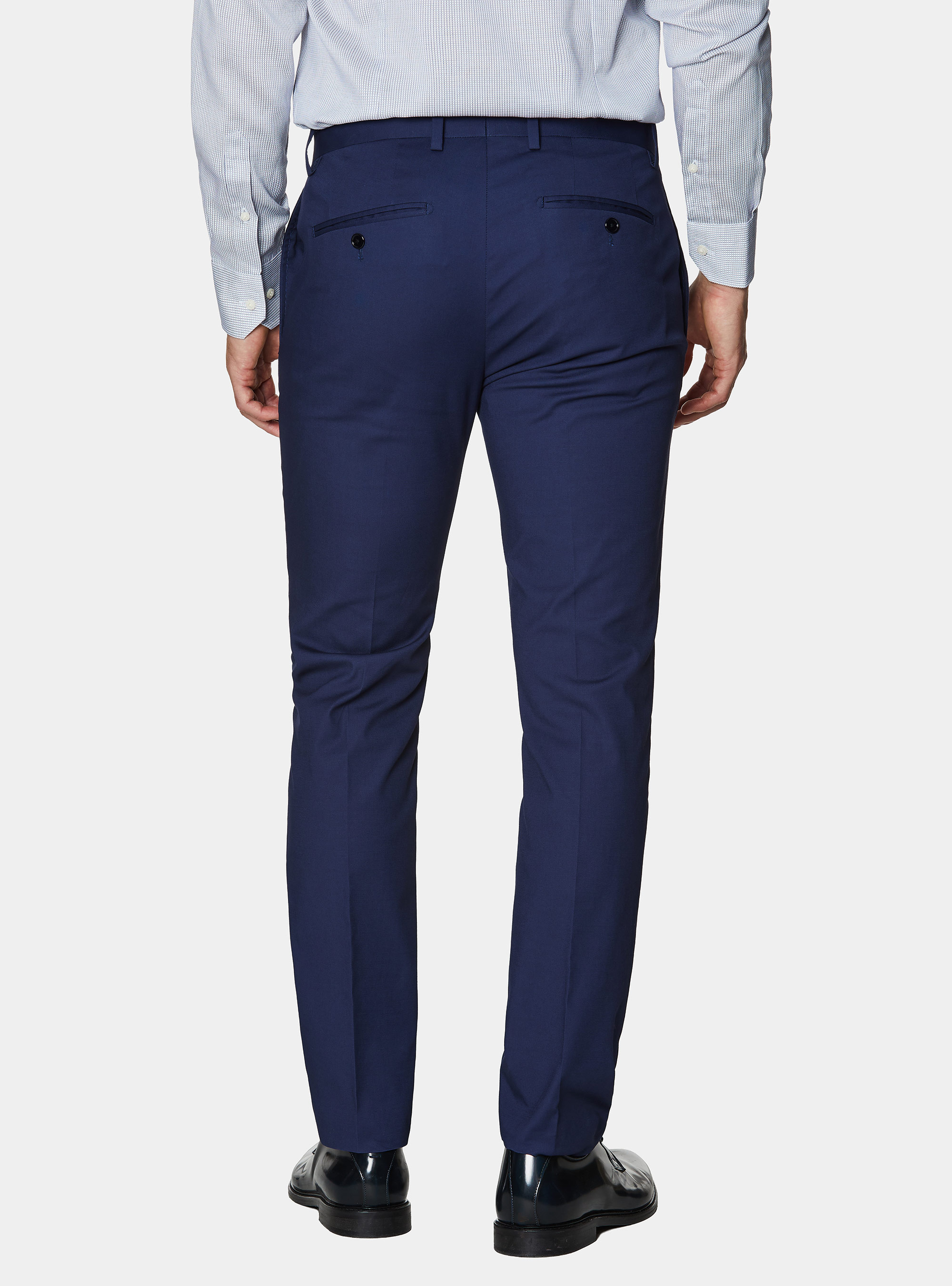 Pantaloni abito in cotone, BLU
