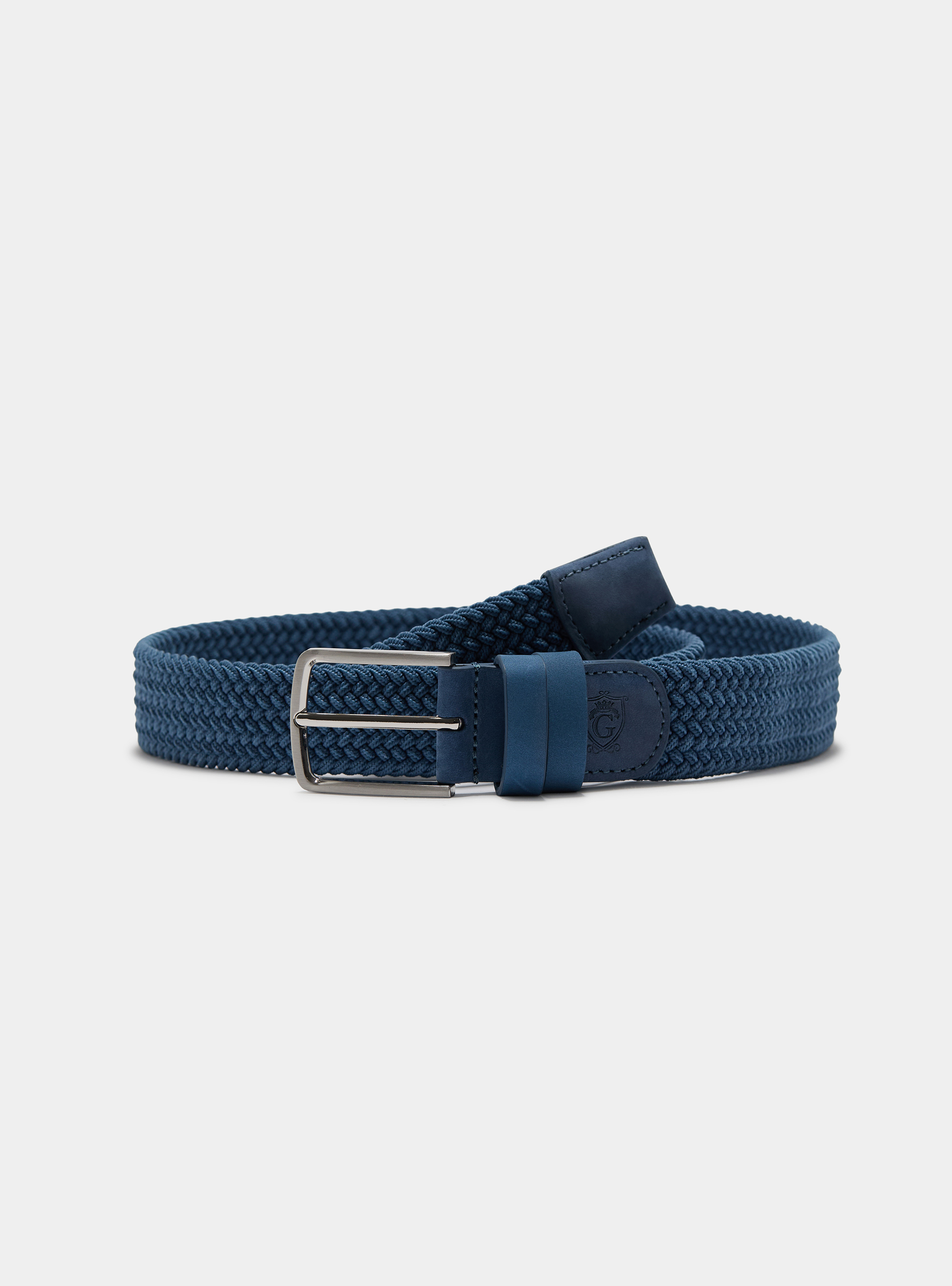 Cintura elastica intrecciata, AZZURRO