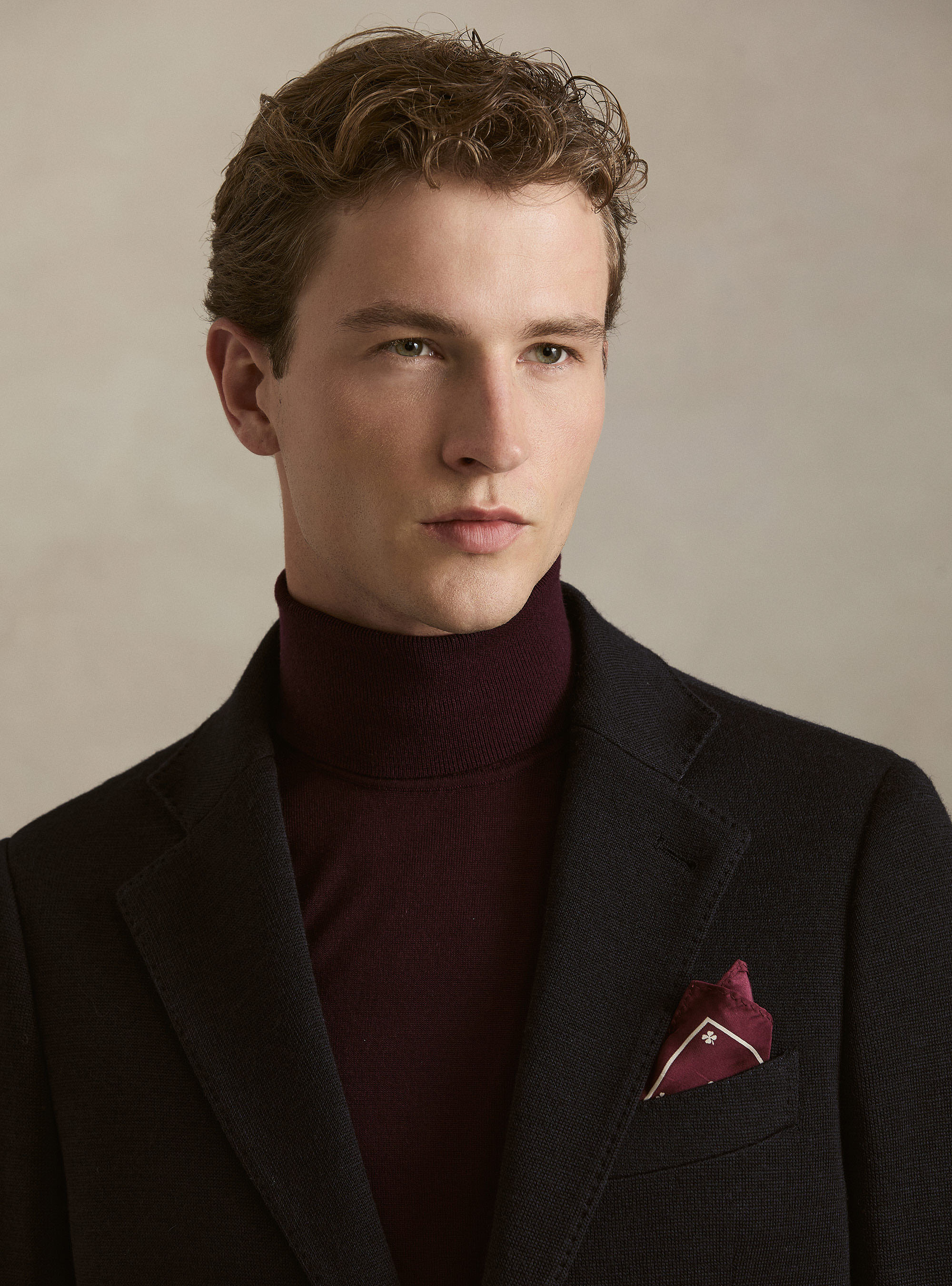 Giacca in jersey di lana e cotone, BLU NAVY