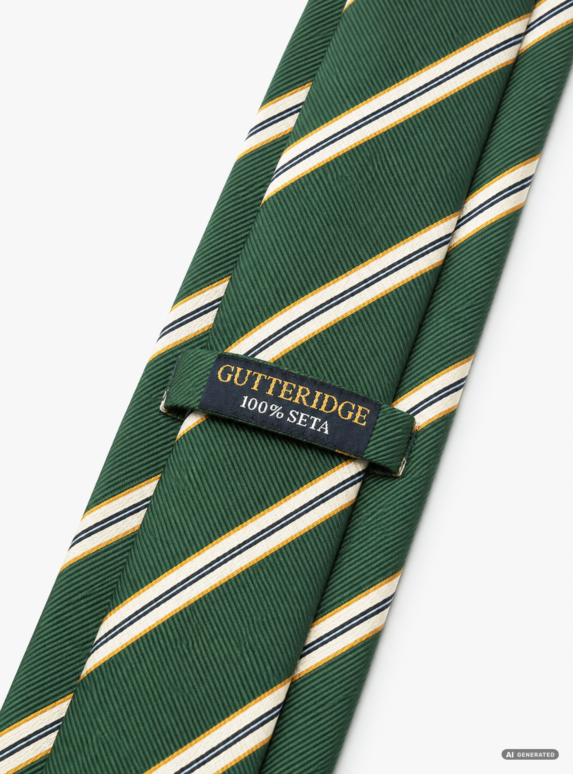 Cravatta in twill di seta rigata, VERDE