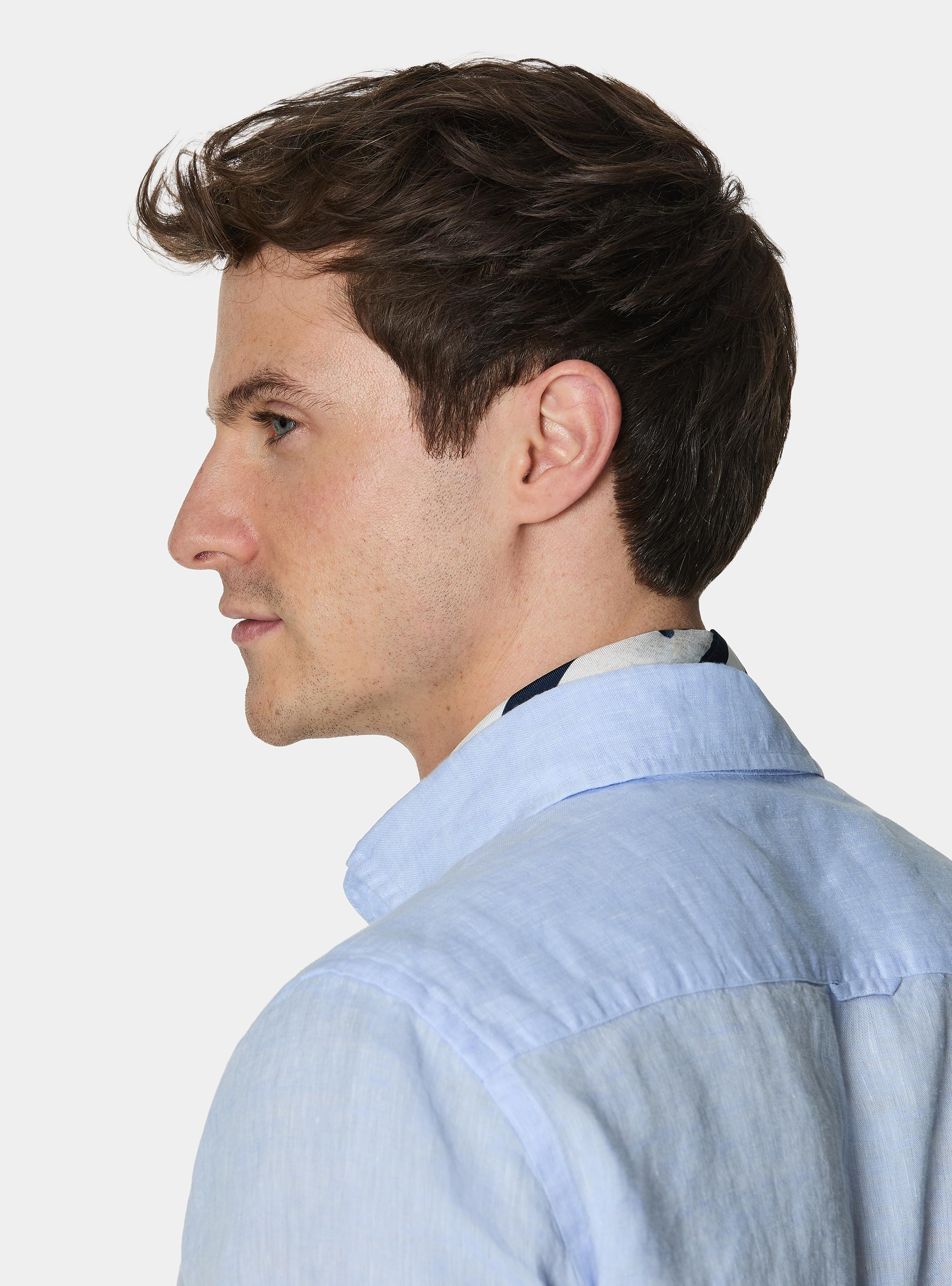 Camicia in puro lino, AZZURRO
