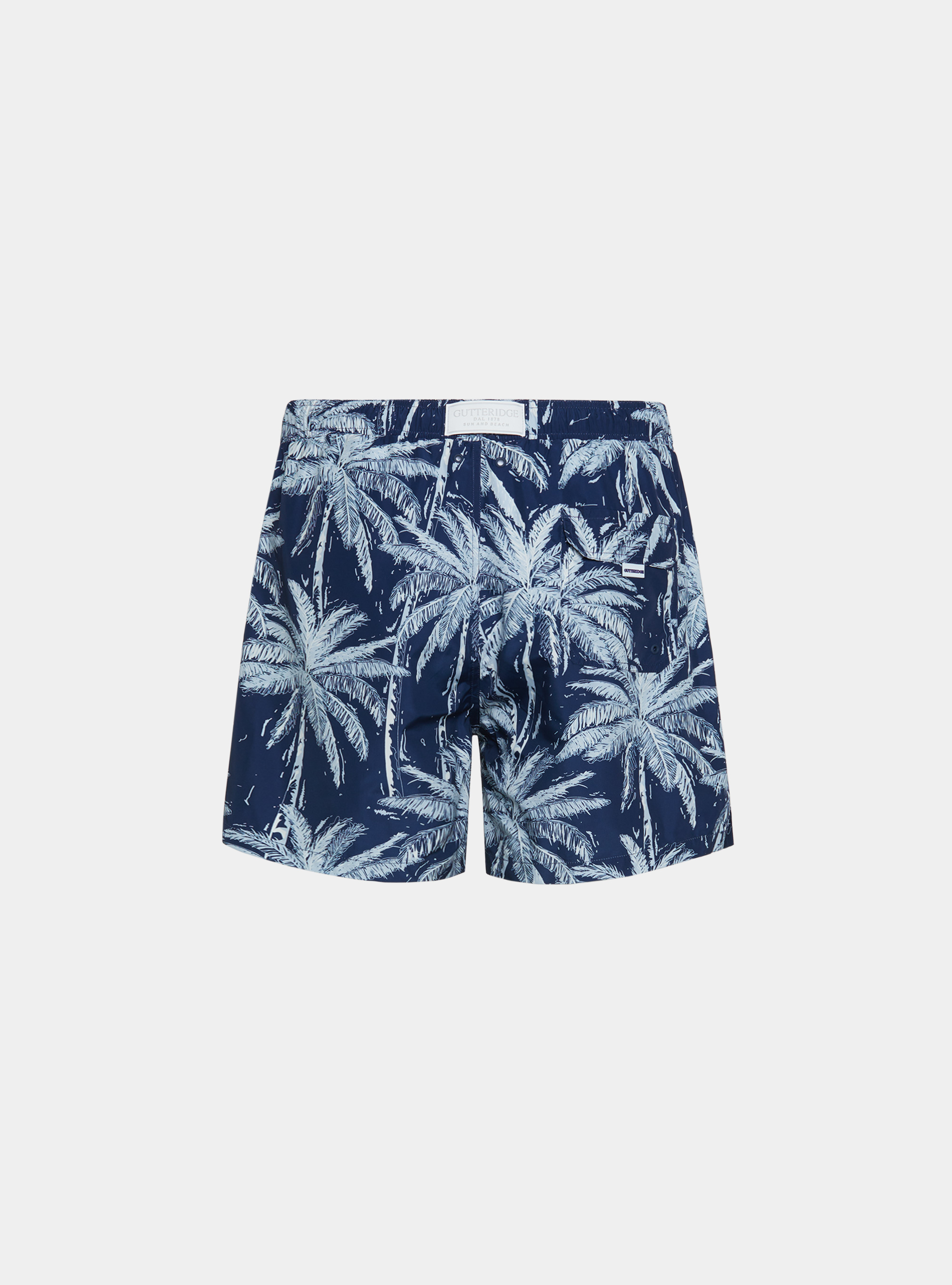 Costume da bagno stampa palme, BLU NAVY