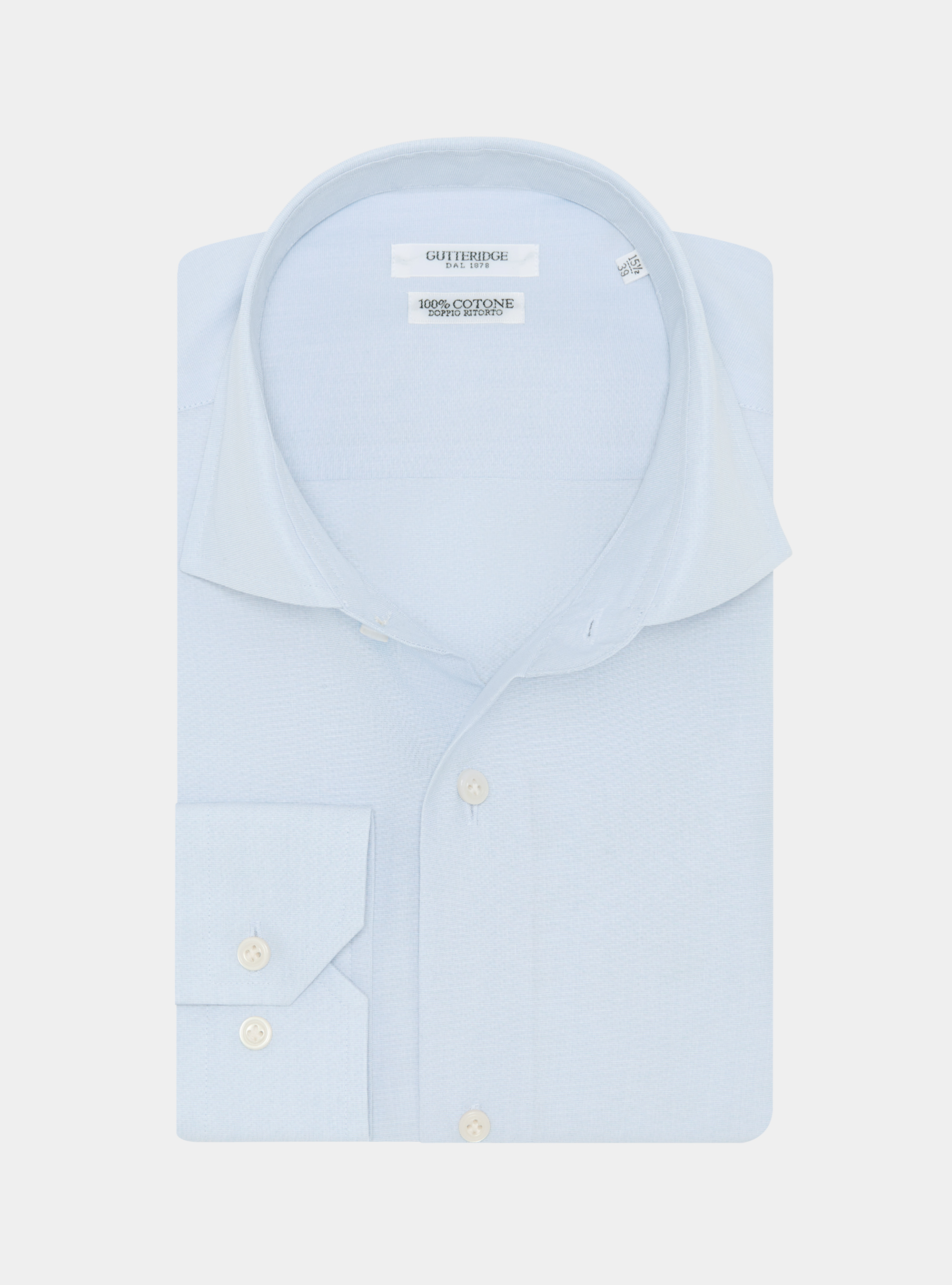 Camicia in cotone fil a fil, AZZURRO