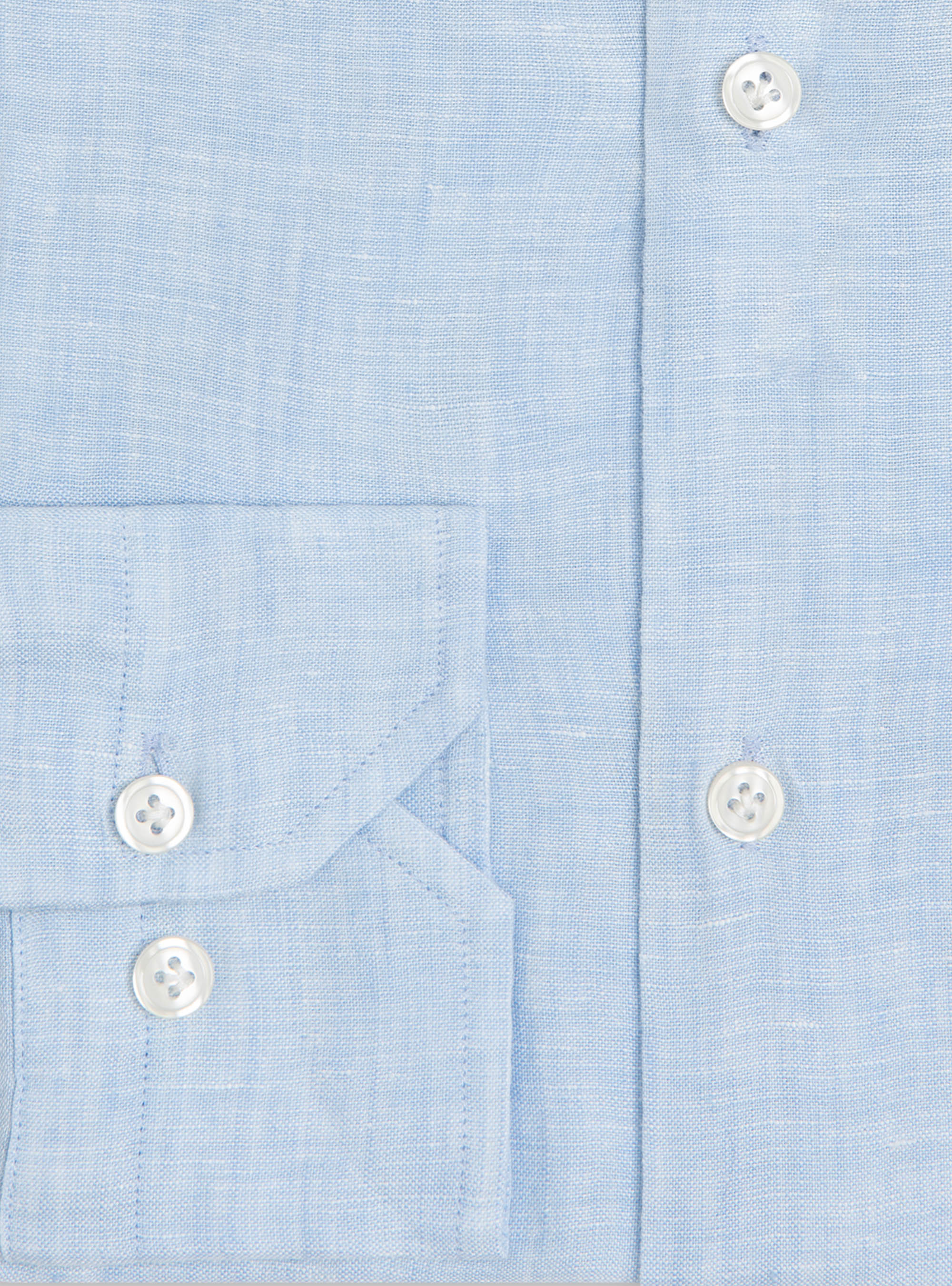 Camicia coreana in puro lino, AZZURRO