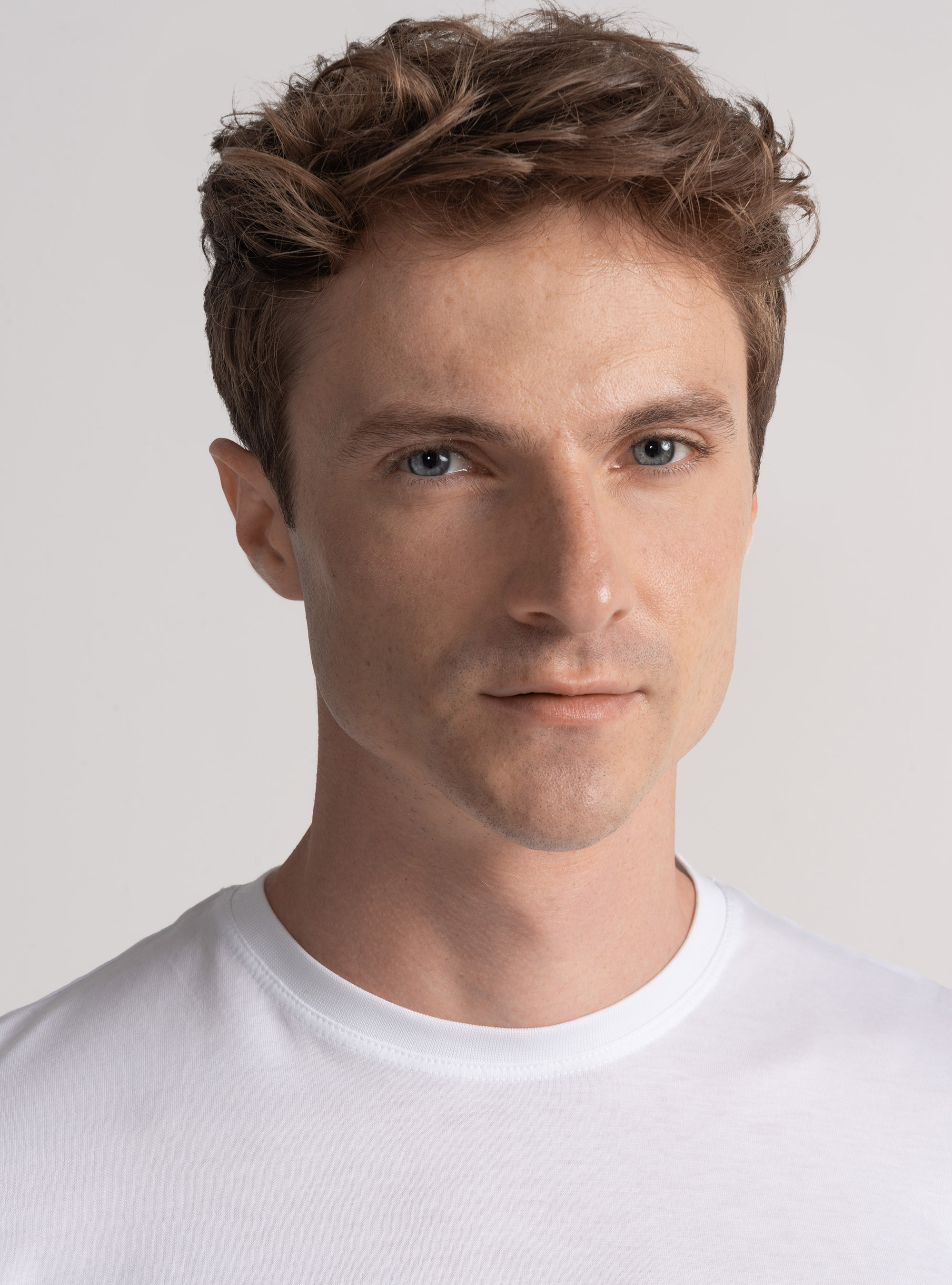 T-shirt mezza manica in cotone Supima, BIANCO