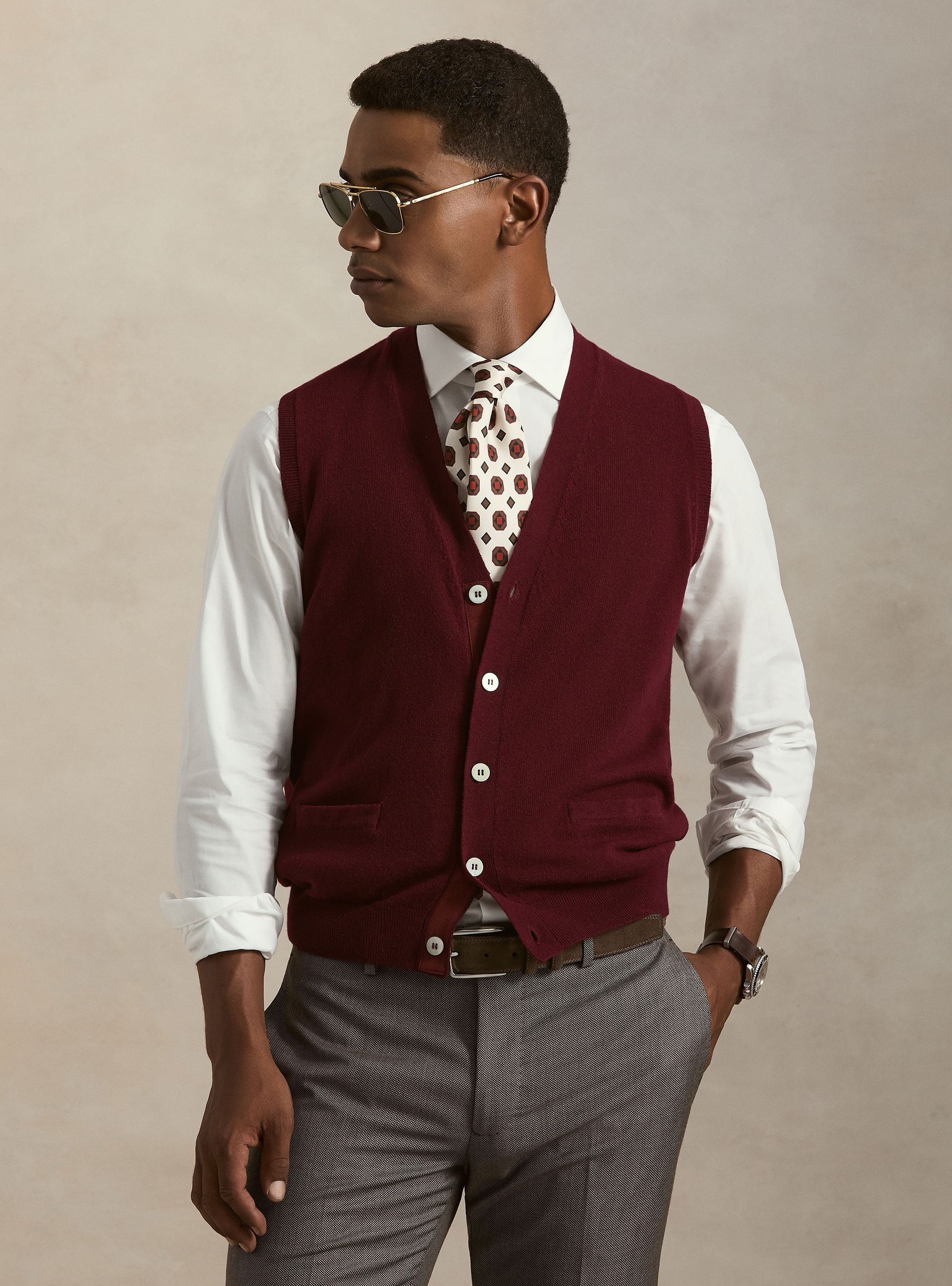 Gilet in maglia in lambswool e cashmere, VINACCIA 0401C
