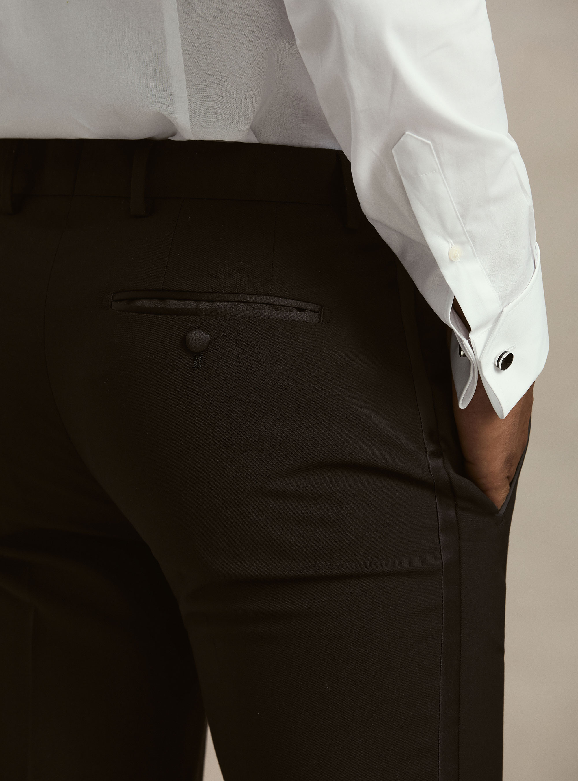 Pantaloni smoking per abito, NERO