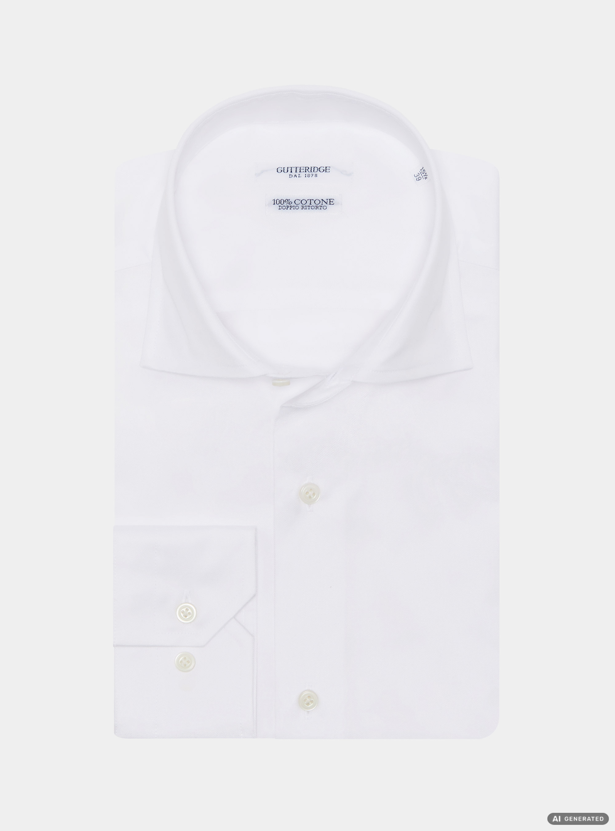 Camicia in cotone twill, BIANCO